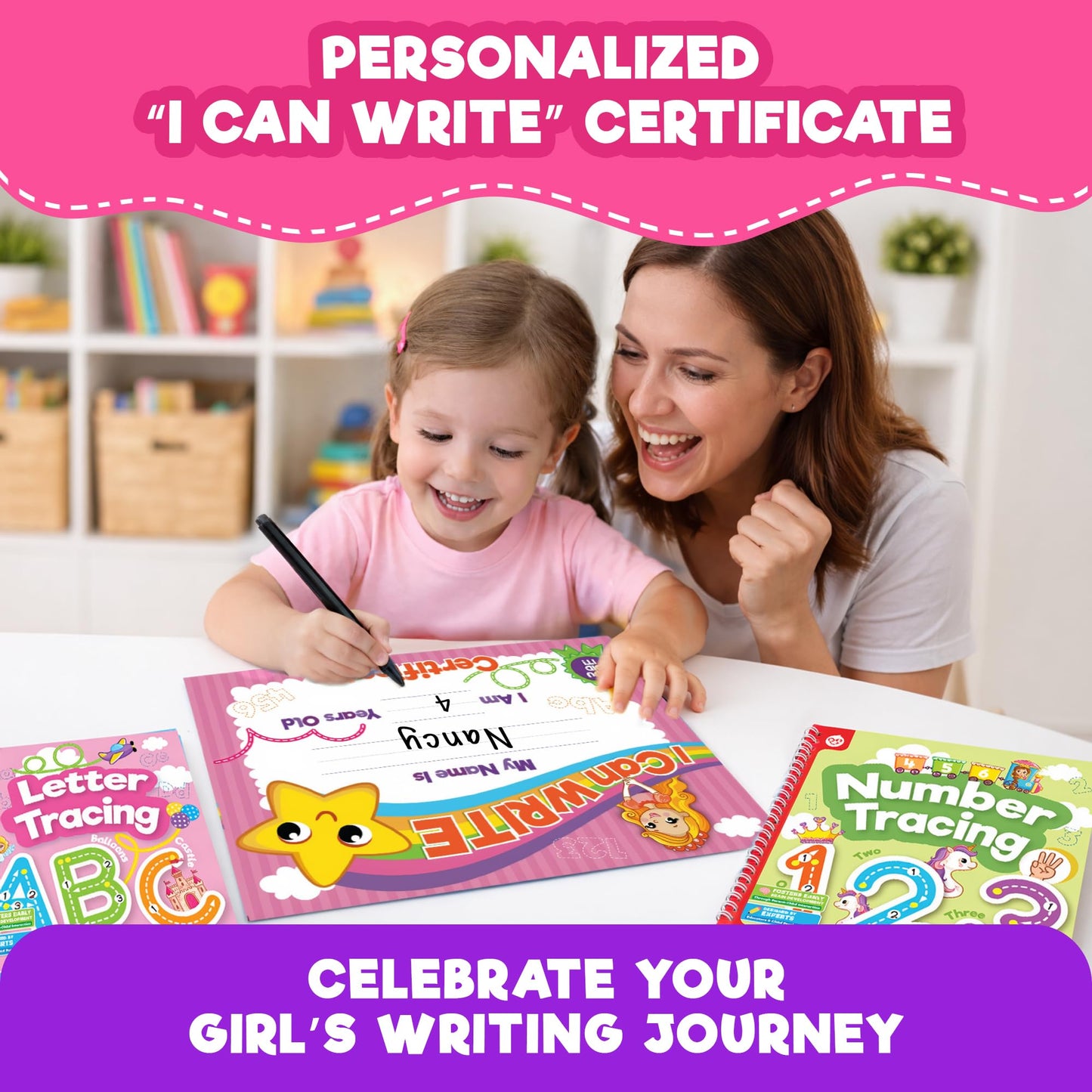 Doctor Jupiter Preschool Tracing Books for Toddlers, 3+ Year Old Kids |Learning Activity Books, Unicorn & Princess Educational Toys, 100+ Wipe Clean Preschool & Kindergarten Activities