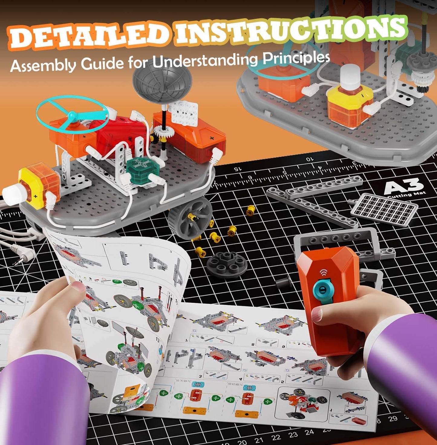 STEM Toys for Ages 8-13, 2-in-1 Physics Science Kit & Building Set, 218 Pcs Circuit Board for Kids with 20+ Experiments & DIY 19 3D Car Model Kits, Educational Engineering Gift for Boys and Girls
