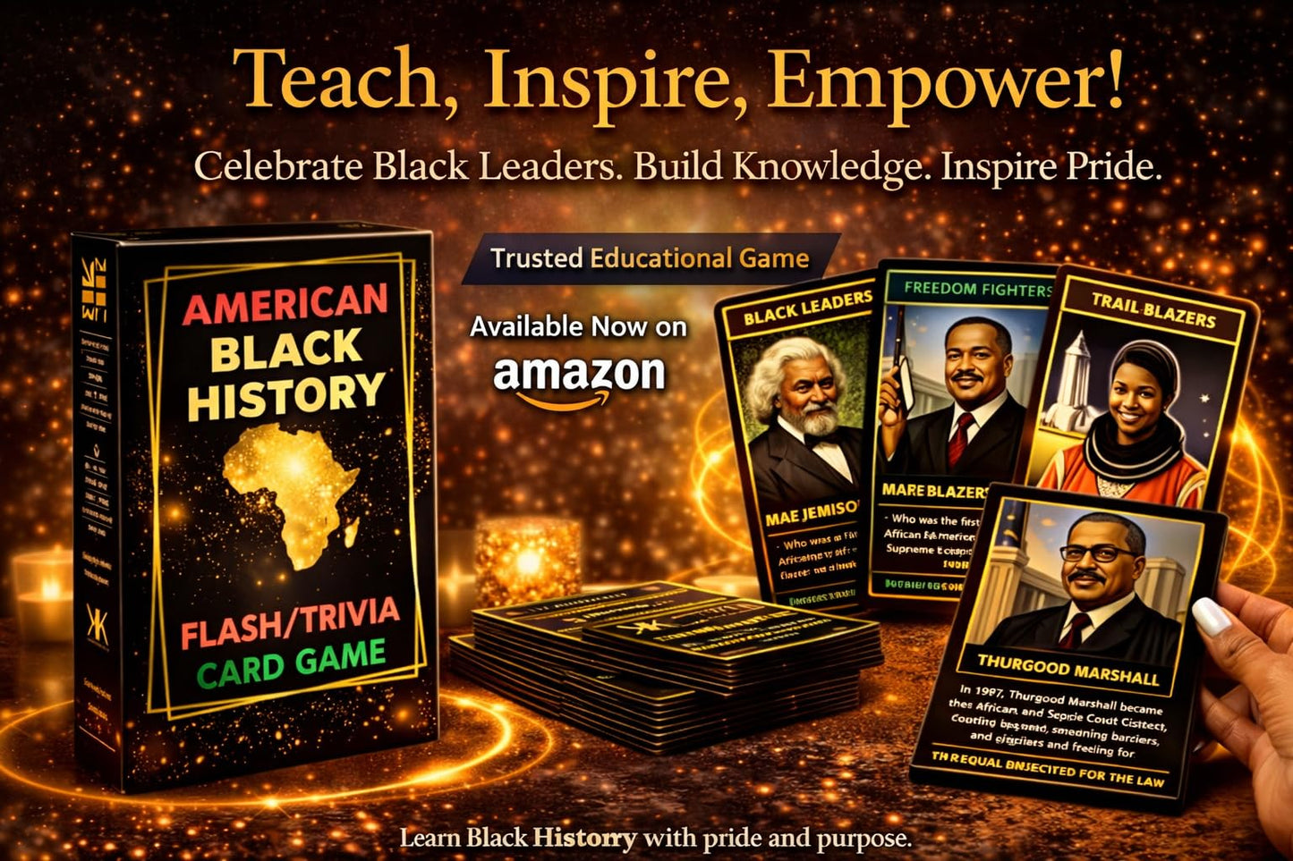 Kolorful Kultures American History Flash/Trivia Cards - Black Leaders, Vol. 1 - Educational Flashcards for Learning