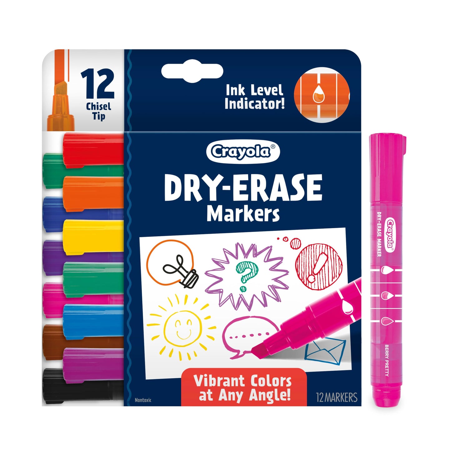 Crayola Take Note Dry Erase Markers for School (12ct) Teacher Classroom Supplies, Chisel Tip Whiteboard Markers, Must Haves