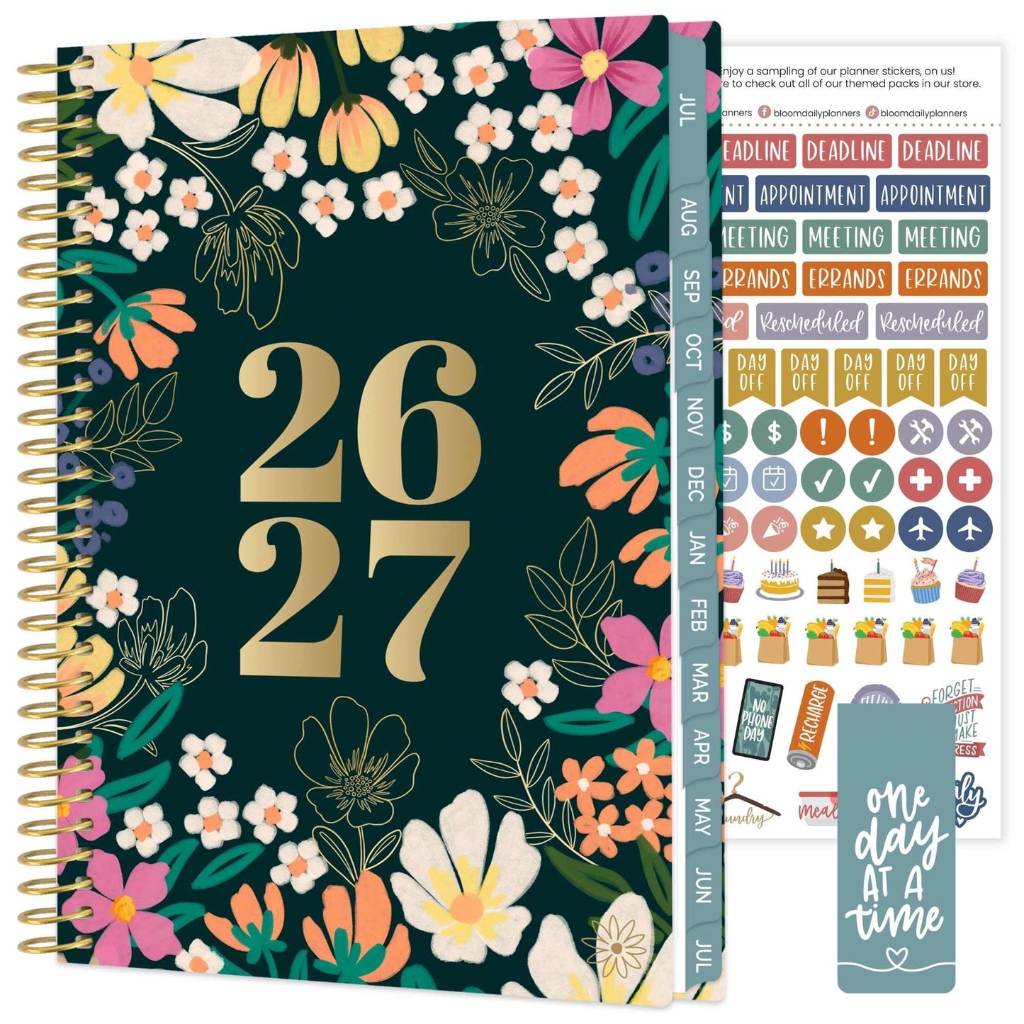 bloom daily planners 2026-2027 Planner - Academic Year (July 2026 - July 2027) Monthly & Weekly Soft Cover Planner for Women - 13 Month Inspirational Agenda Book with Stickers - 5.5" x 8.25" - Blooming Wildly