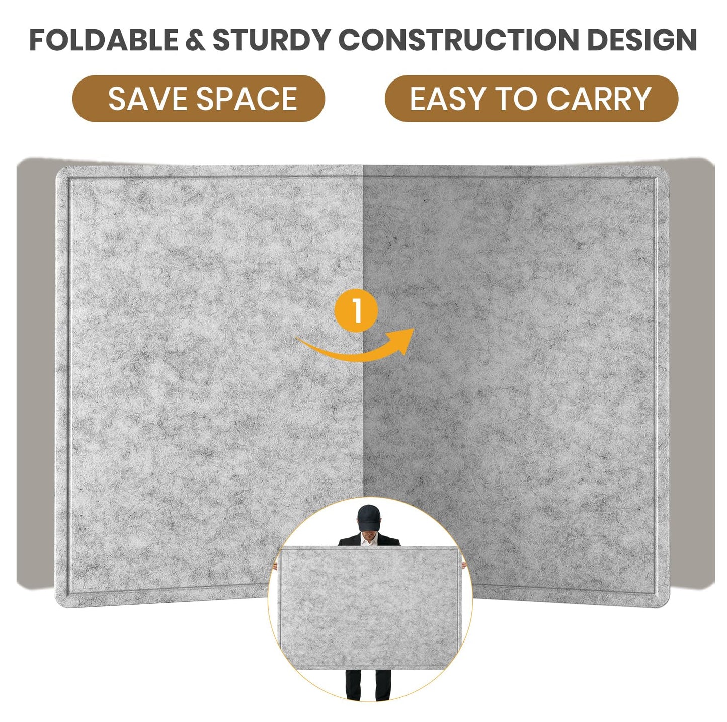 Large Bulletin Board, 72 X 48 inches Cork Board with 30 Pushpin, 6' x 4' Felt Cork Board Notice Pin Board, Self-Adhesive Vision Board Mood Board Foldable Photo Board for Wall - Silver Gray