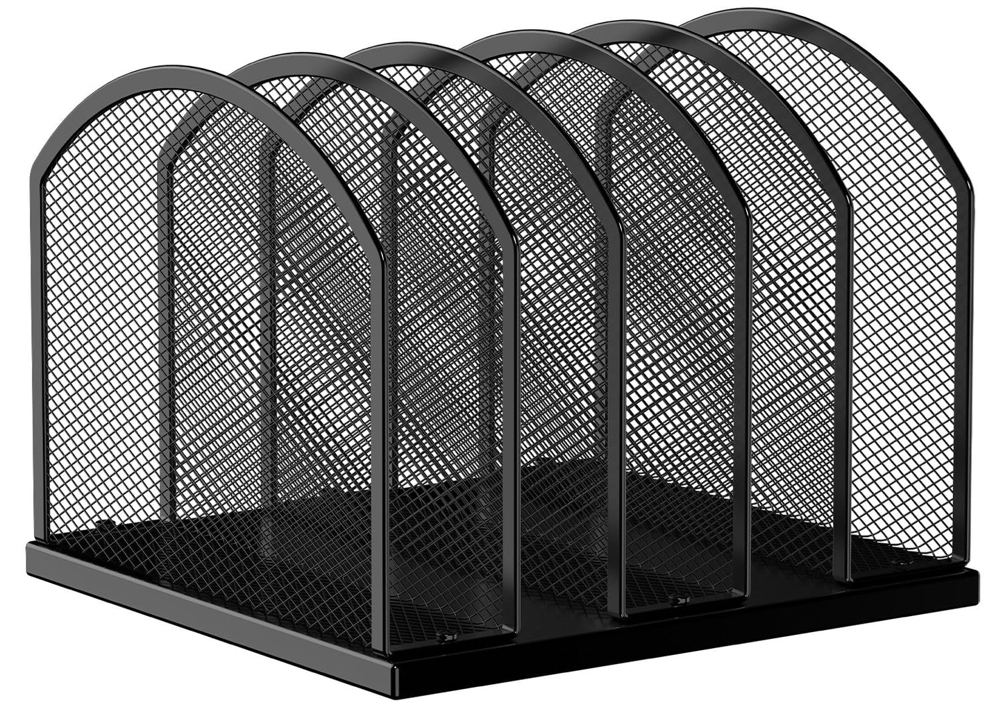 Gawerk 5-Section Vertical Desktop Organizer, 5-Section Mesh File Folder Stand Sorter for Office Home Classroom Organization (1, Black)