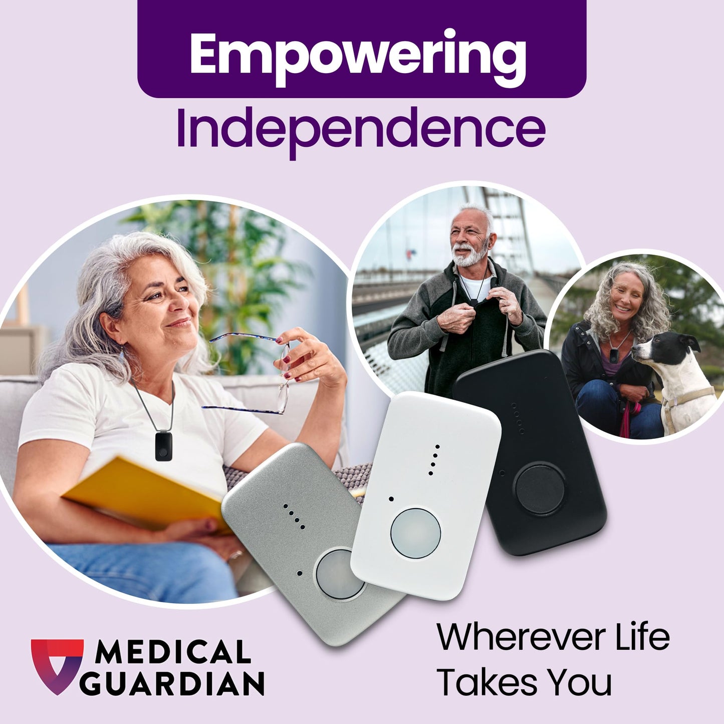 Medical Guardian MGMini | Get Help Instantly & Stay Independent | Medical Alert Device for Seniors | 24/7 Monitoring, GPS Tracking, Emergency Button | Subscription Required | Black