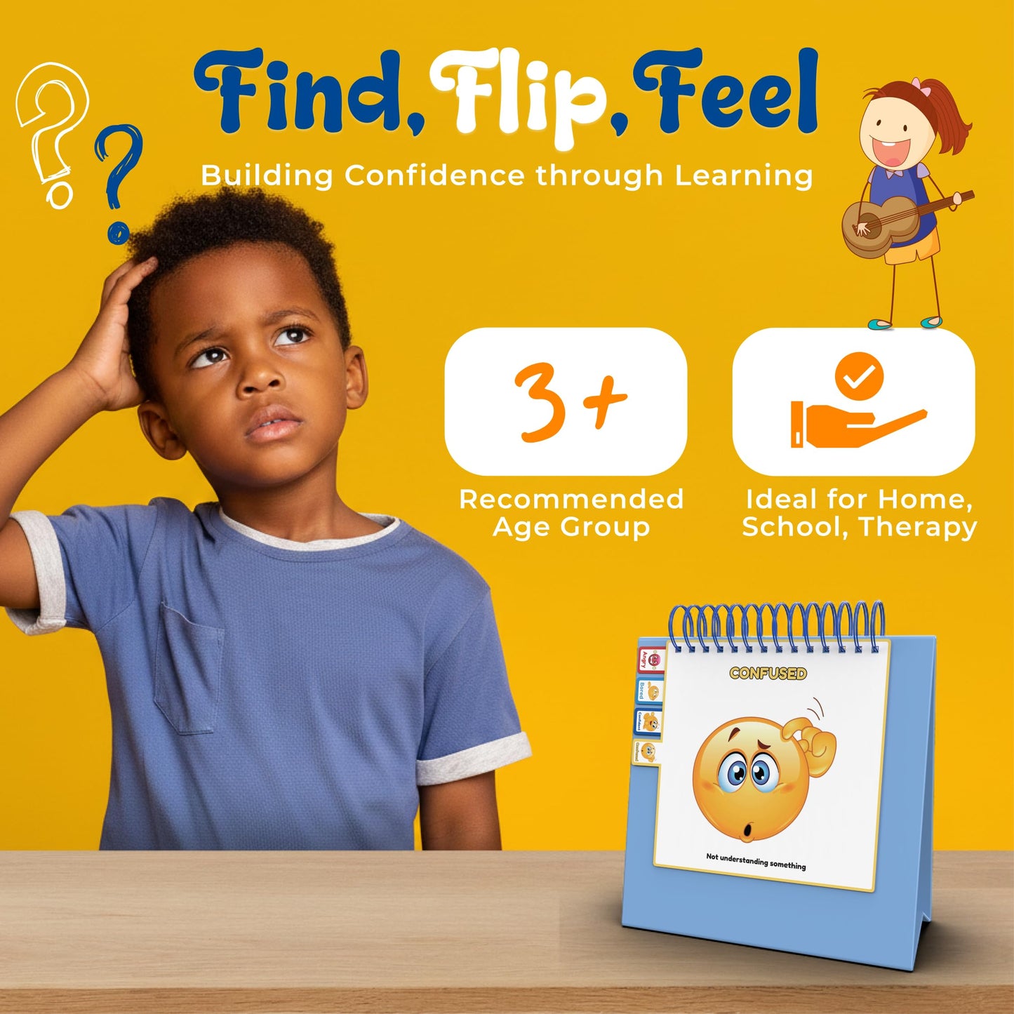 Thought-Spot I Know What to Do Flipbook | Emotions Wheel & Feelings Chart | Emotional Regulation Tool for Home, Class, or Calm Down Corner | Helps Kids Learn Coping Skills | Autism Must-Have