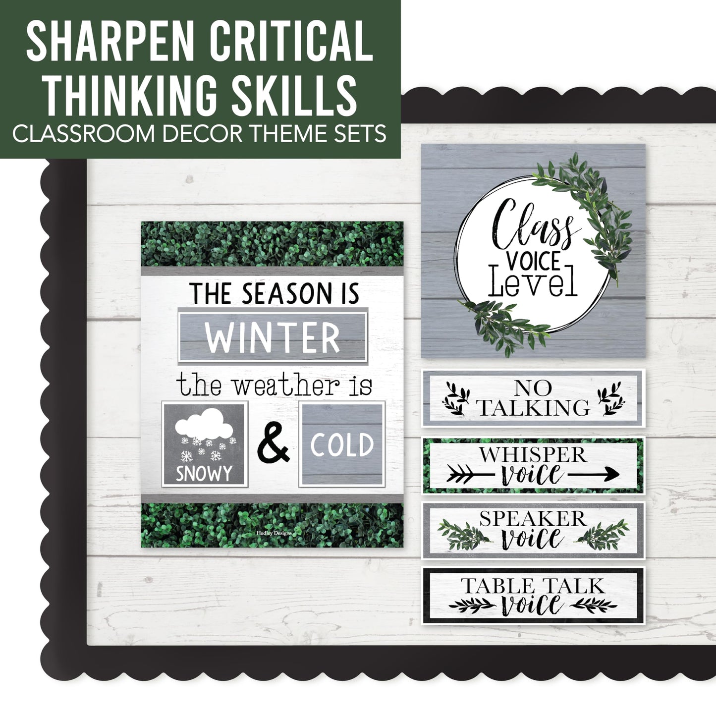 Hadley Designs Classroom Calendar Set Bulletin Board Decorations - Neutral School Calendar for Classroom Decor, Kindergarten Preschool Elementary Teacher Must Haves, Homeschool & Daycare Essentials