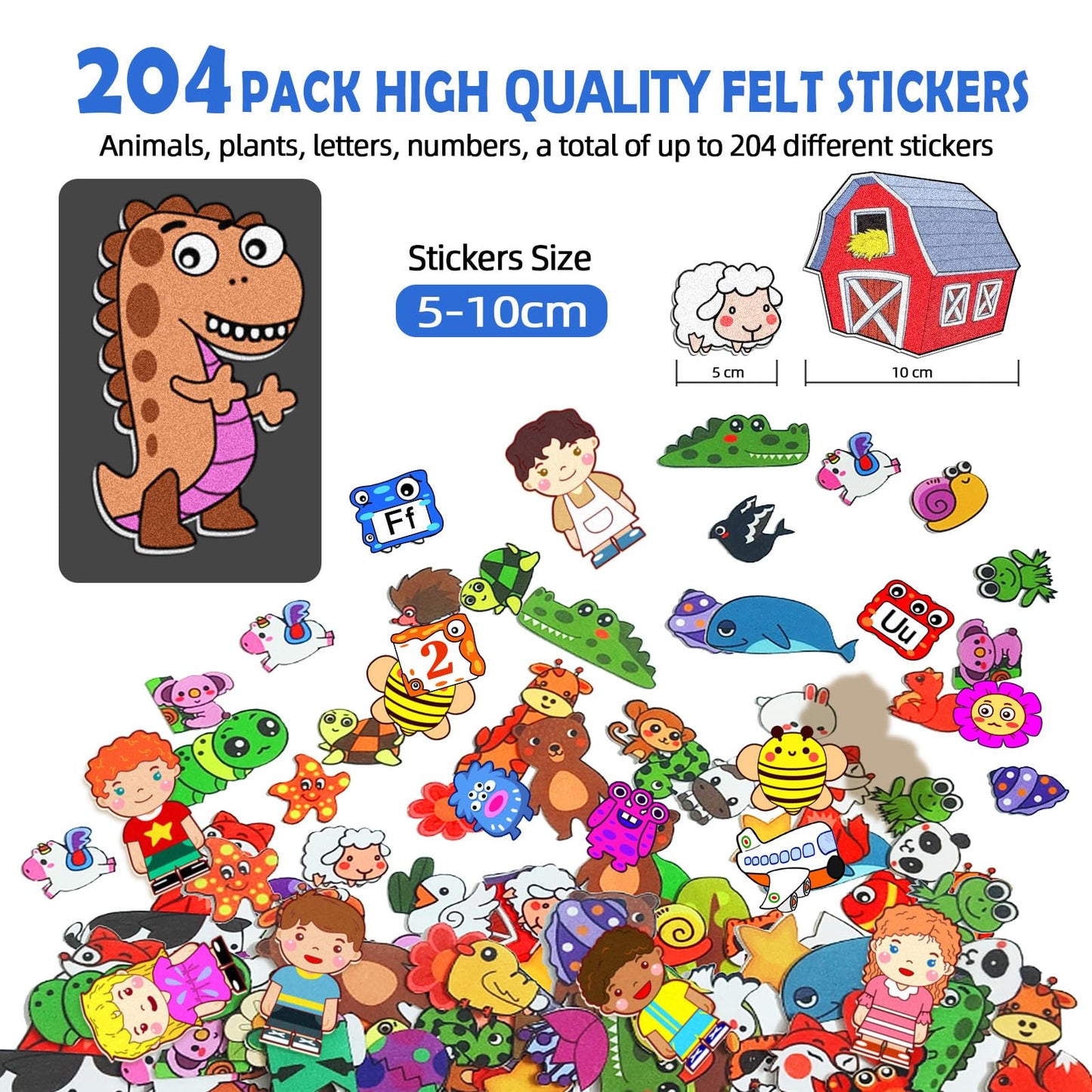 SKOLESK 204Pcs Animals Felt Busy Board Story Set with Storage Bag Preschool Large Wall Storyboard Forest Themed Early Learning Interactive Play Kit Wall Hanging Gift for Toddlers Kids 40 X 28 Inch