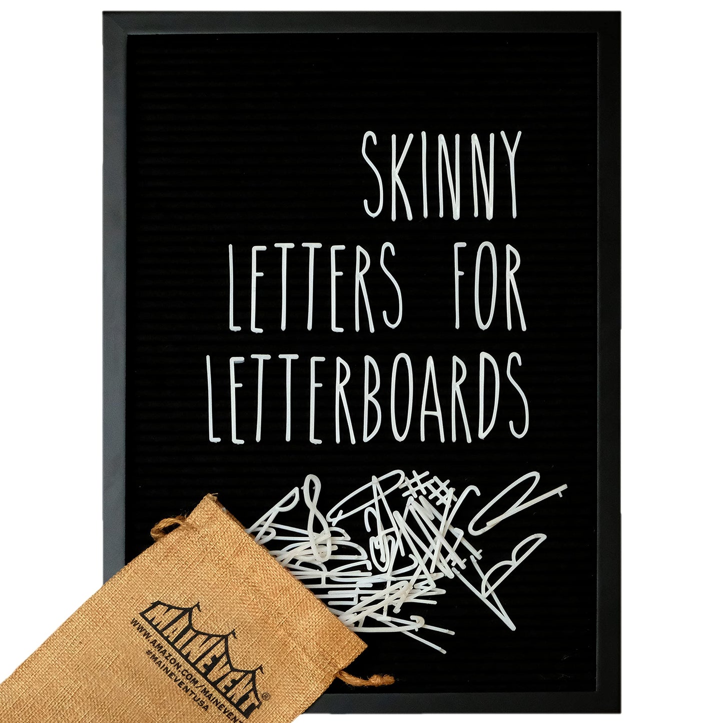 Skinny Felt Board Letters Only Set NO BOARD INCLUDED, Rae Inspired Font Farmhouse Decor Accessory, 2 Inch White Plastic Letters Numbers Symbols For Changeable Felt Letter Board Message Bulletin