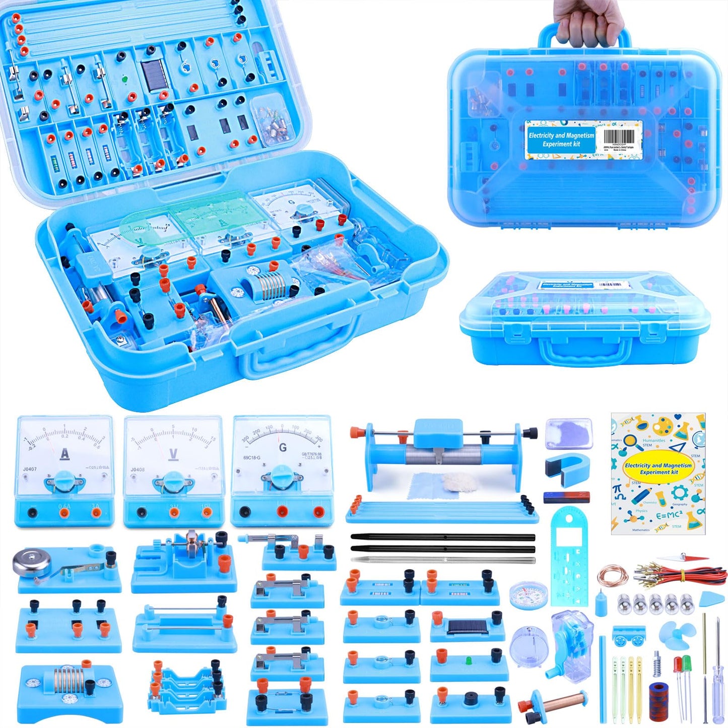 JIOEWVELL Physics Labs Basic Electricity & Magnetism Experiment Kit, STEM Electromagnetism & Elementary Electronics Learning Starter Set for High School Students Physics Science Lab Supplies