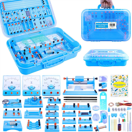 JIOEWVELL Physics Labs Basic Electricity & Magnetism Experiment Kit, STEM Electromagnetism & Elementary Electronics Learning Starter Set for High School Students Physics Science Lab Supplies