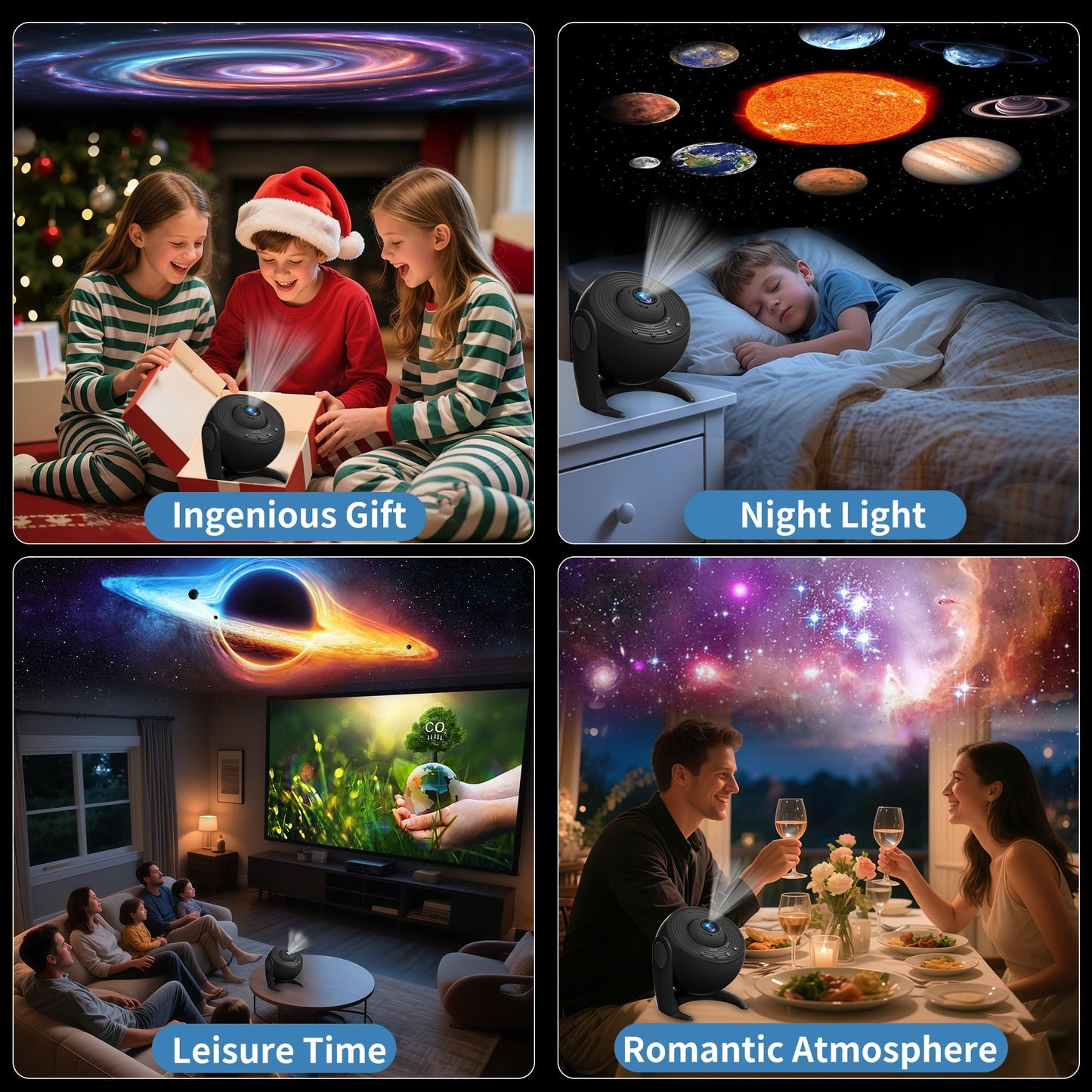 FlyLily Galaxy Projector for Bedroom, 13 in 1 Planetarium Star Projector with Solar System & Constellation, 360° Rotating Galaxy Light, Space Night Light Projector for Kids Adults Gifts