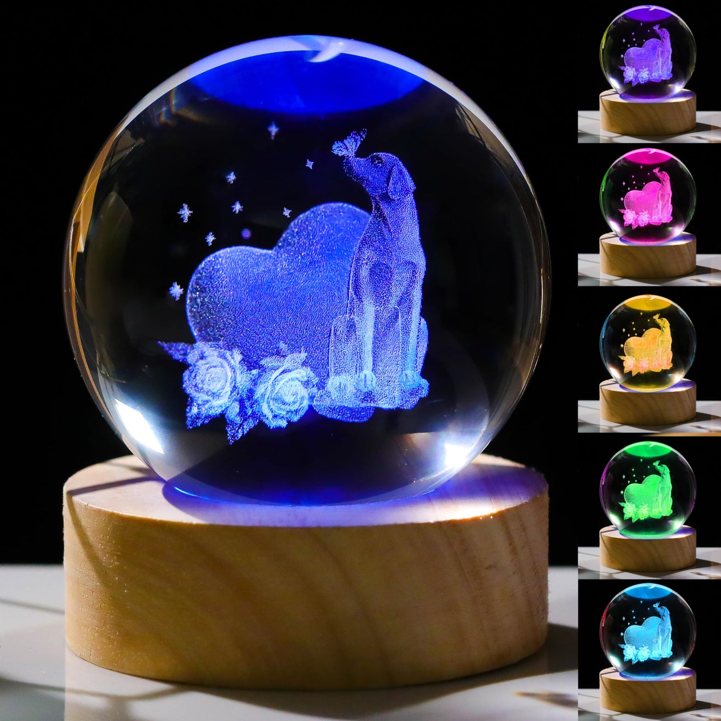 3D Labrador Gifts for Women - Crystals Ball 60mm Labrador Figurines Decor Glass Animals Figurine - Birthday Gifts for Best Friend, Lovers Keepsake Paperweight