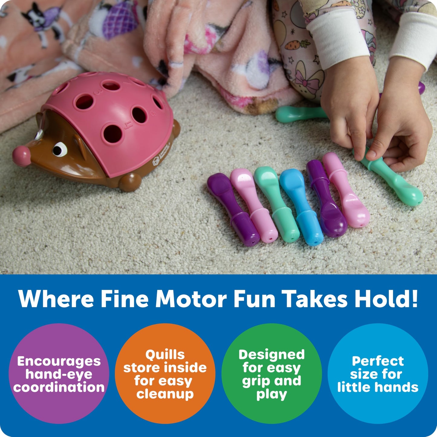 Learning Resources Spike The Fine Motor Hedgehog Pink - Toddler Montessori Toys, Stacking Shape, Gifts For Boys and Girls, Pattern Sensory Bin, Sorting Activities, Educational Games, Kindergarten