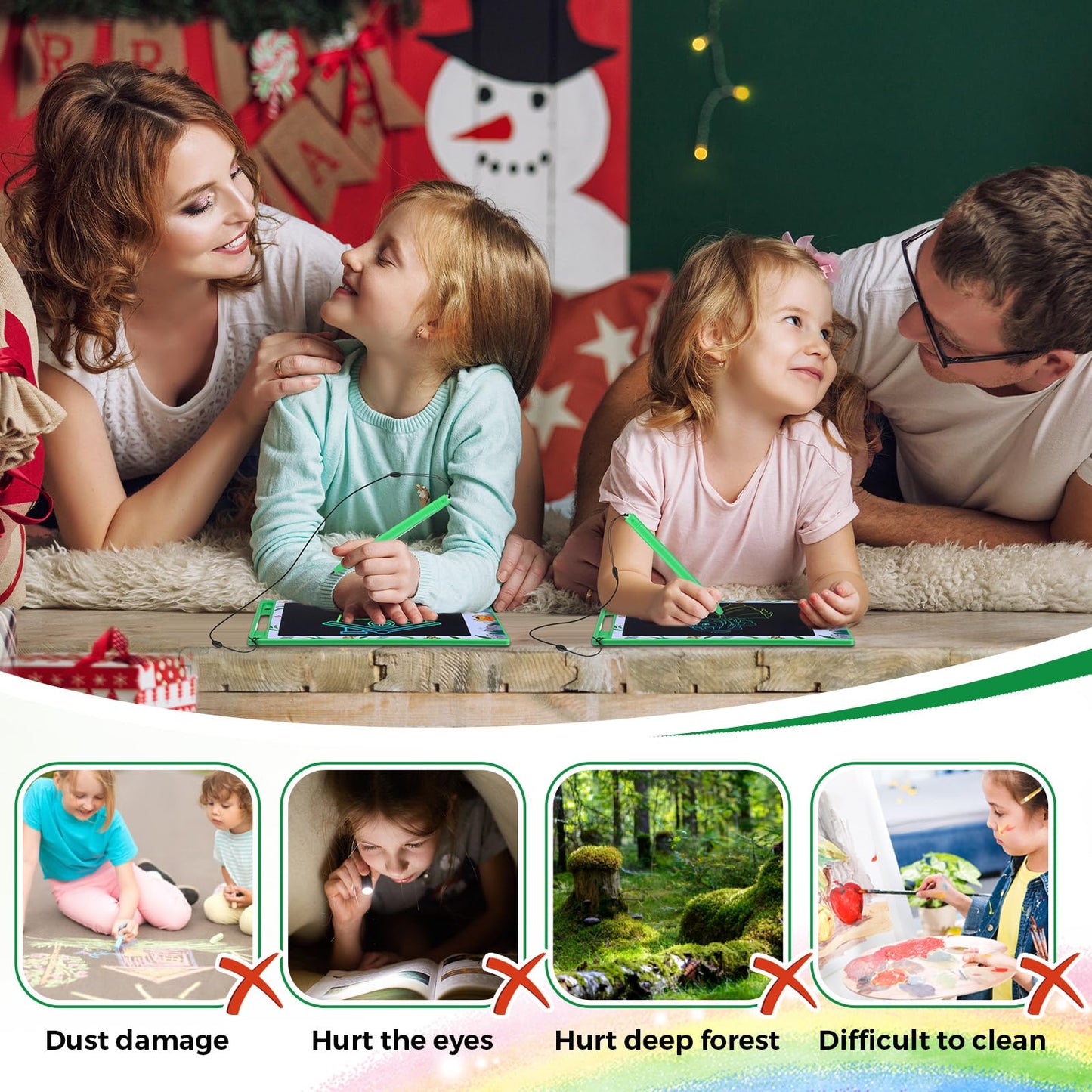 Zhehao 20 Pack LCD Writing Tablet for Kids: 8.5 Inch Colorful Drawing Doodle Boards - Reusable Erasable Doodle Board Educational Learning Toys Gifts for Toddlers Ages 3-8 Party Favors(Green,Stylish)