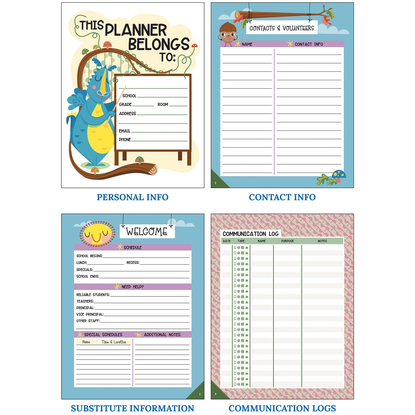 Carson Dellosa Education Fairy Tale Forest Teacher Planner, Undated 8"x11" Lesson Plan Book With Stickers, Class Schedule, Weekly Calendar, Classroom Must Haves, Homeschool Essentials, School Supplies