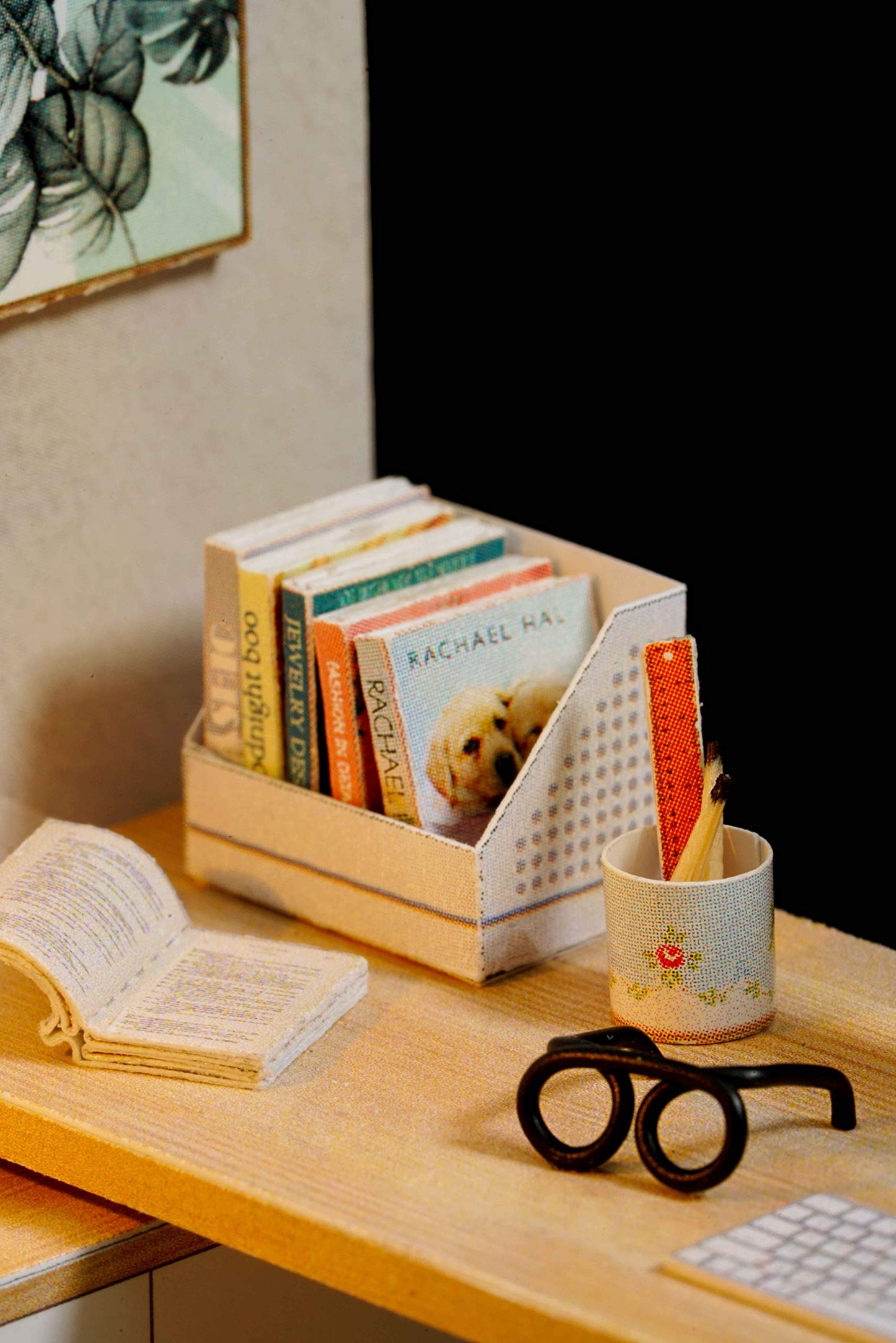 CUTEROOM DIY Doll Room Miniature Furniture Wooden House Kit - Wooden Dolls House Kit with Dust Cover & LED Light and Accessories - QT Series Dollhouse