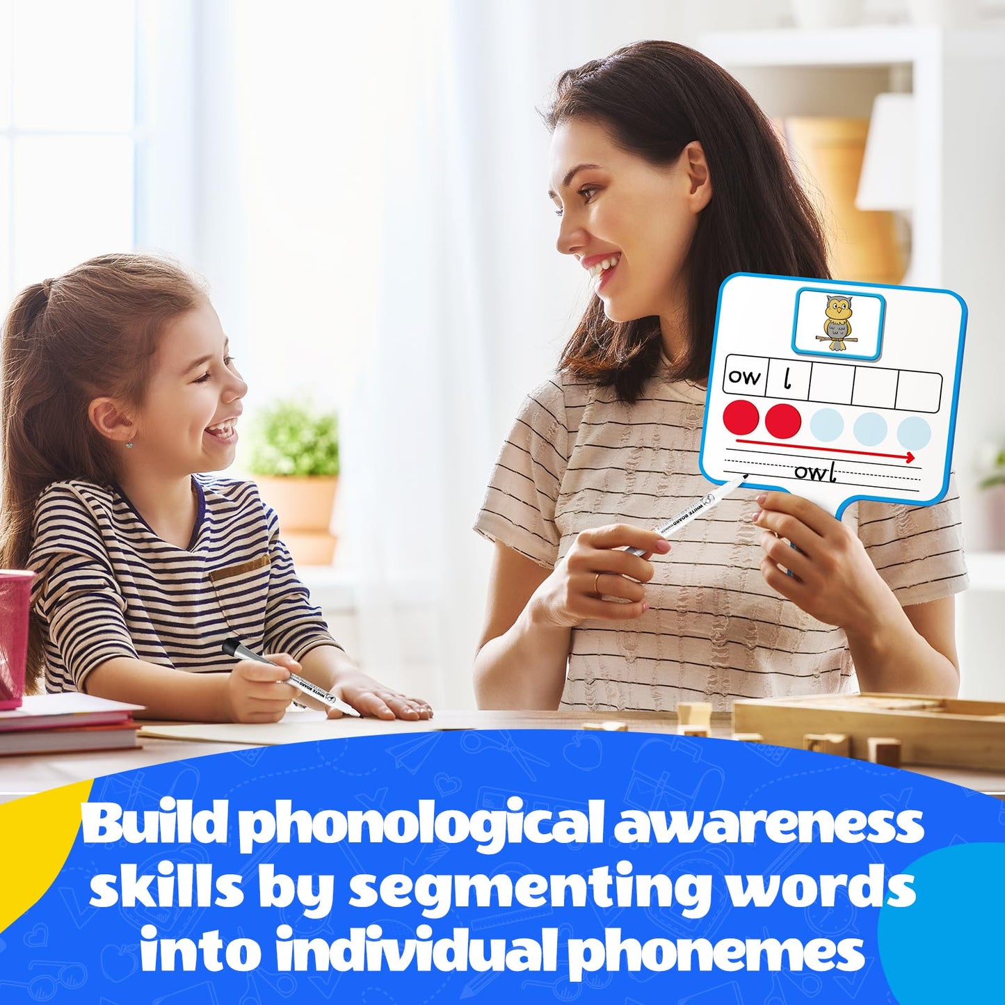 Aizweb Phonemic Awareness,Magnetic Dry Erase Whiteboards with Elkonin Box,Phonics Game,Preschool Kindergarten Speech Therapy Classroom Must Have,Phonological Manipulative Letter Sound Science Reading