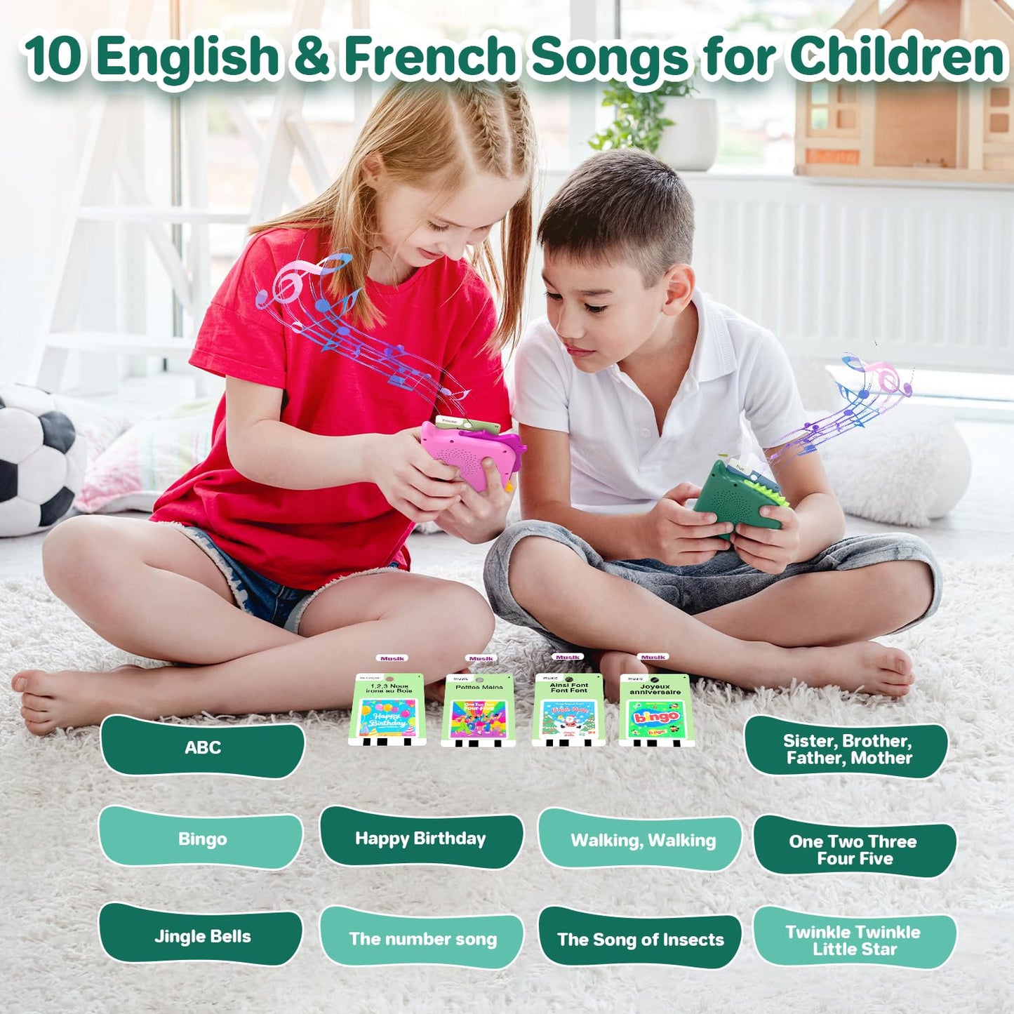 French and English Talking Flash Cards for Toddlers 1 2 3 4 5 6 Year Olds, 420 Sight Words, Montessori Learning Toys, Pocket Speech Therapy Toys, Sensory Preschool Educational Birthday