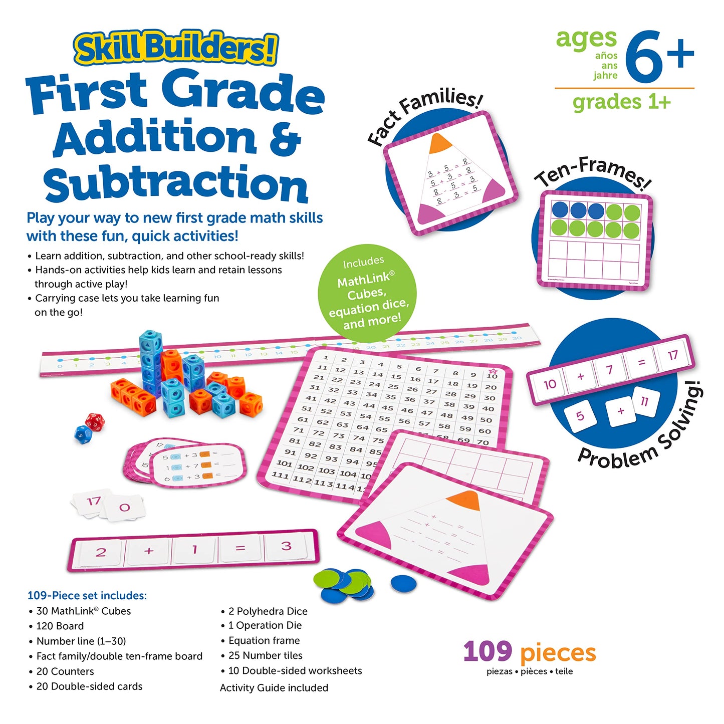 Learning Resources Skill Builders! First Grade Addition and Subtraction - Math Manipulatives, Number Recognition Skills, Classroom Must Haves, Teaching Materials, Back to School Essentials