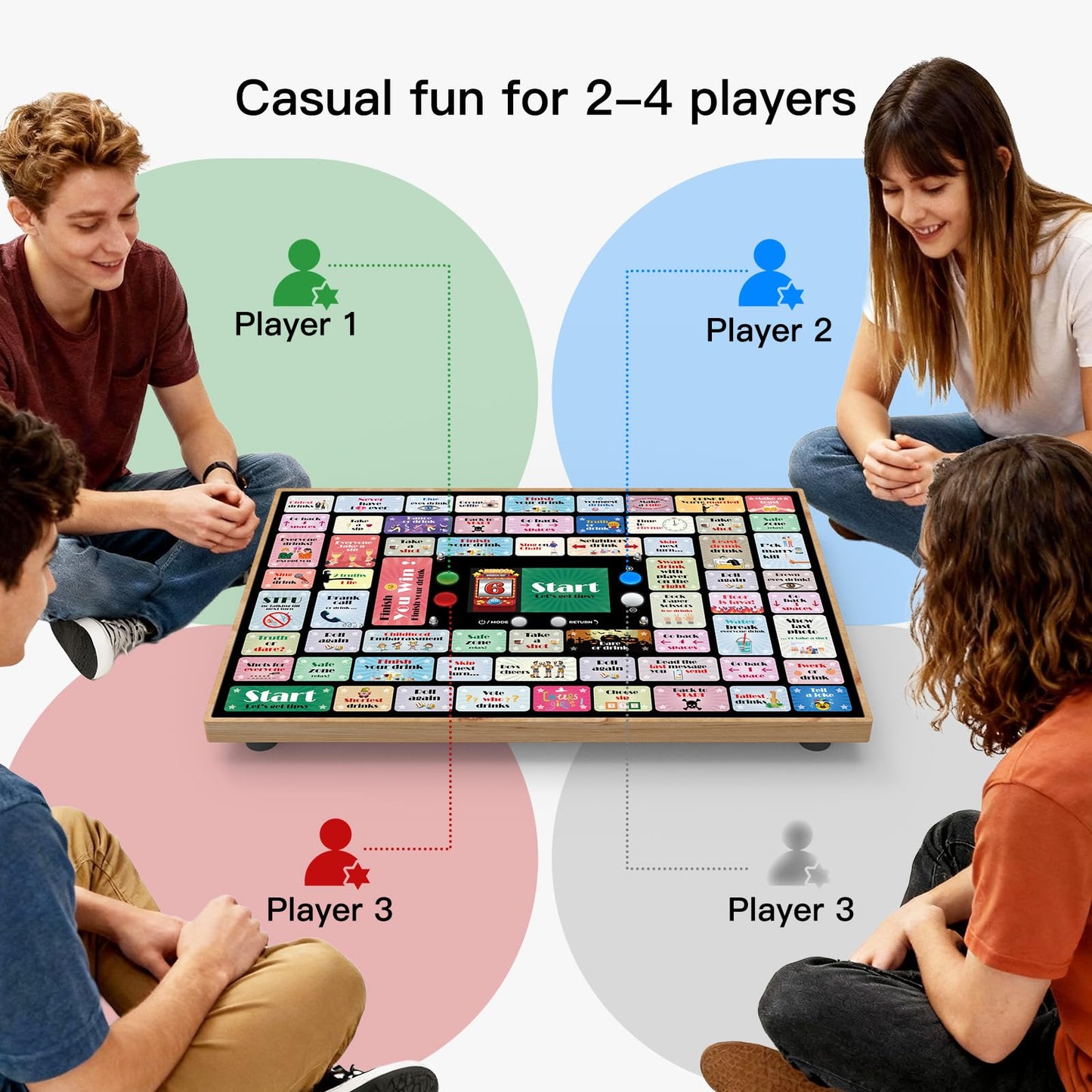 Electronic Drinking Games for Adults, Automatic Board Game for Adults Party with Screen & Music, 2–4 Players Interactive Bar & Party Drinking Board Games, Age 21+