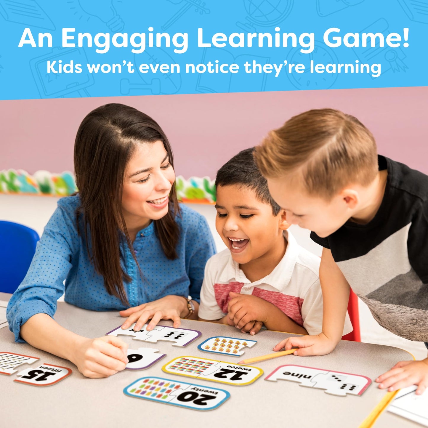 Number Puzzle Kindergarten Math Games - Number Matching Puzzle - 20 Sets Learning Numbers Puzzles - Counting Toys for Toddlers Kids Ages 3-5 - Educational Toys Preschool Learning Activities