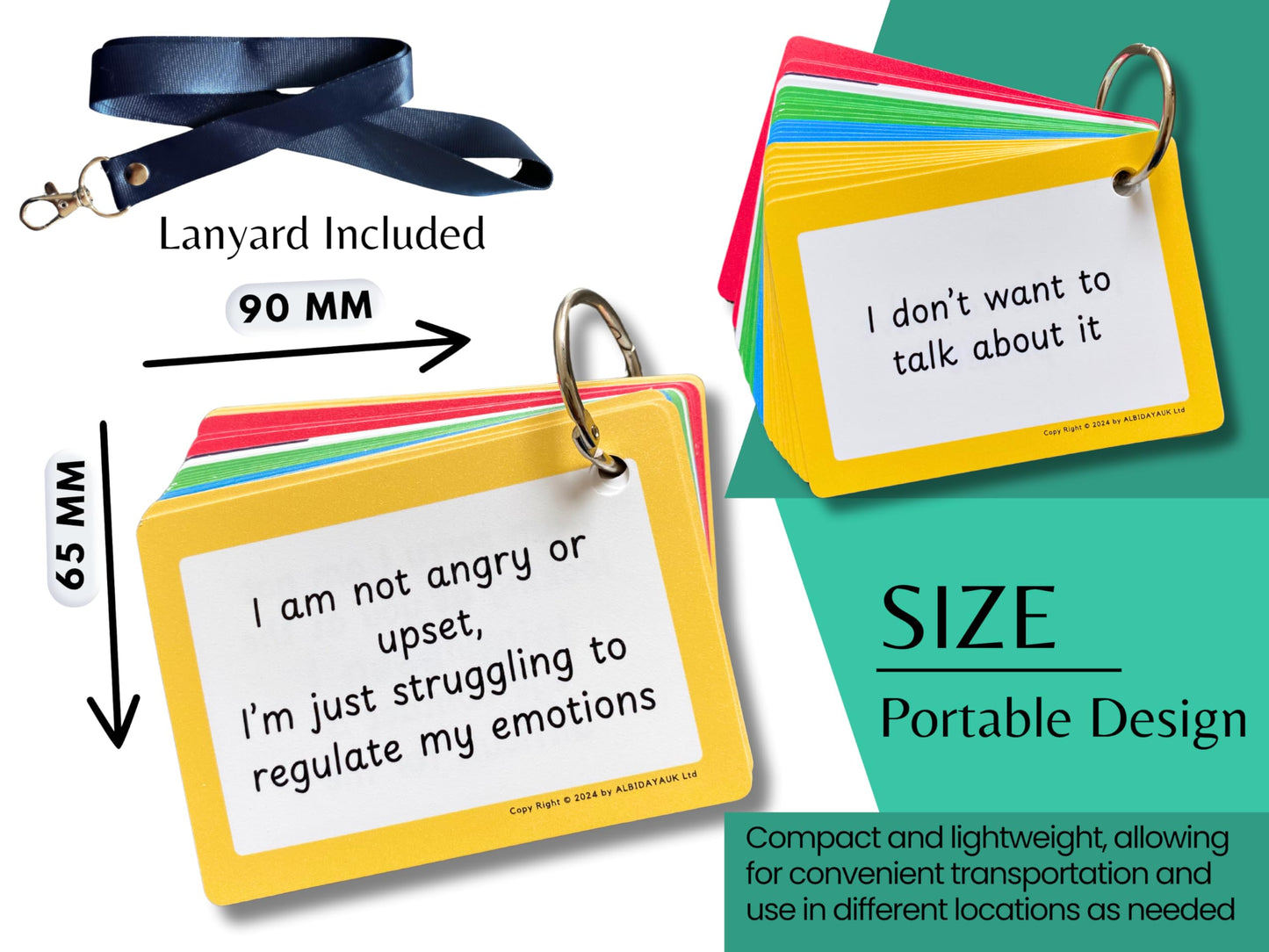 Plastic Communication Cards for ADHD and Autism, Special Needs Communication Aid for Non Verbal Adults and Children, Speech Delay Flash Cards