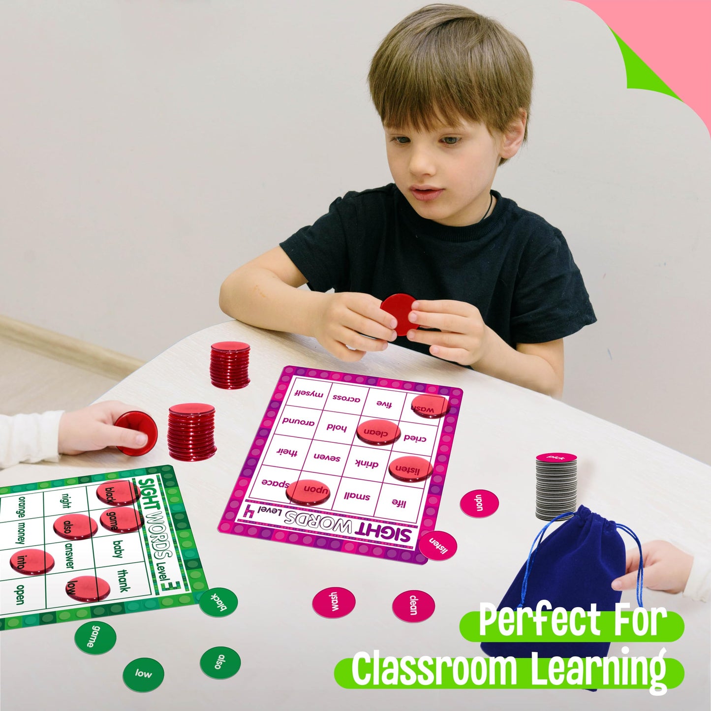SpriteGru Sight Word Bingo Game, 120 Sight Words Learn to Read Level 3 & Level 4 Bingo Board Game Dolch's & Fry's Words Lists for Kindergarten and Preschool Kids 5+, Perfect for Classroom & At Home