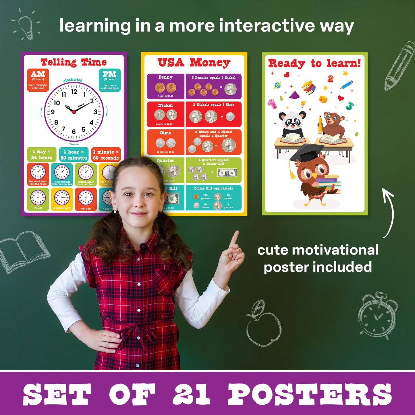 Set of 21 , Toddler Learning Posters, For Classroom Posters -17" x 11"-Educational Posters For Toddlers 1-3, Shapes For Classroom Wall , Education Kids Learning Poster , 21pcs- waterproof poster