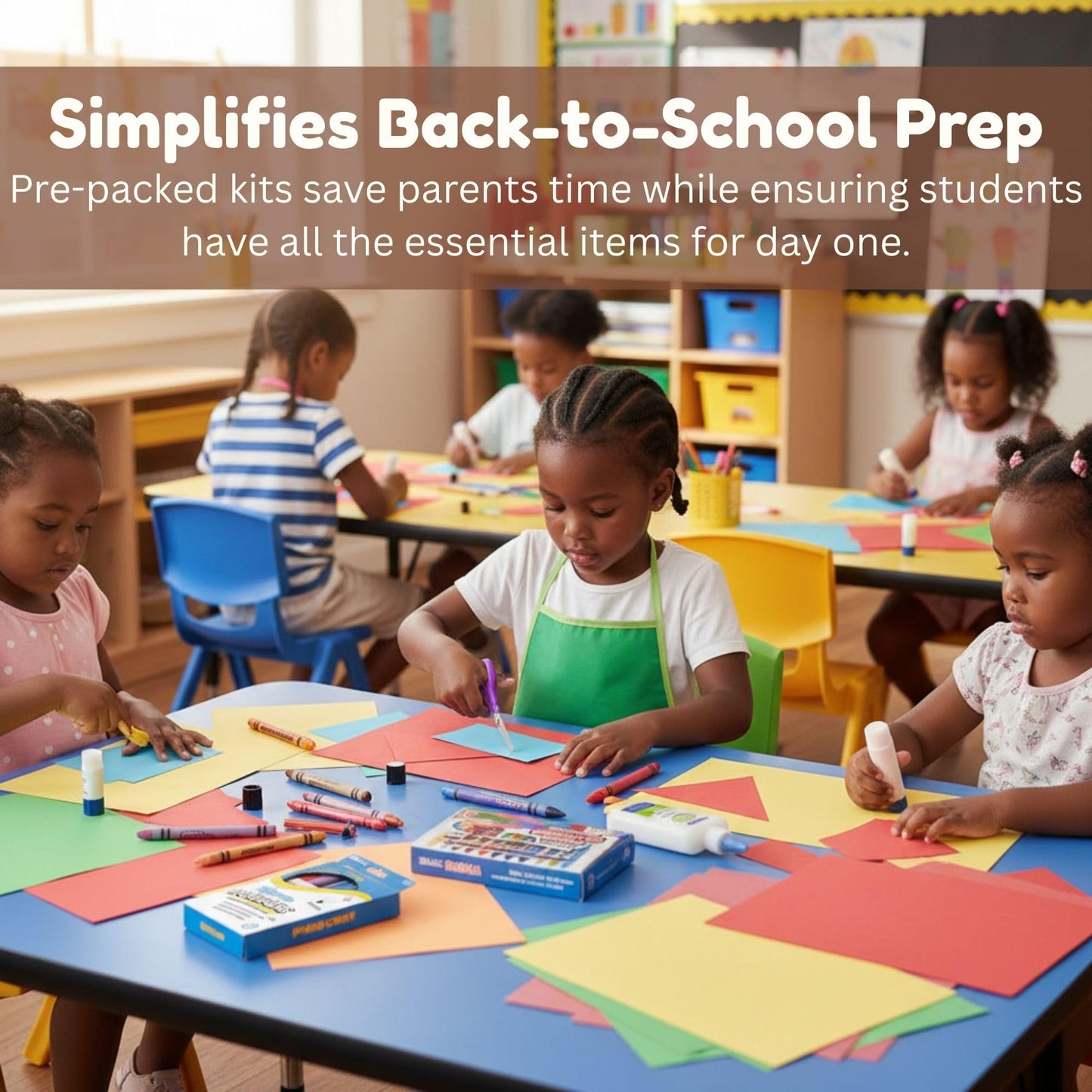 OMURA Learning Primary School Supplies Kit (K–2) – 56-Count Back-to-School Supply Box for Students | Composition Book, Ruler & Early Learning Essentials for Kindergarten School Supplies Color may Vary