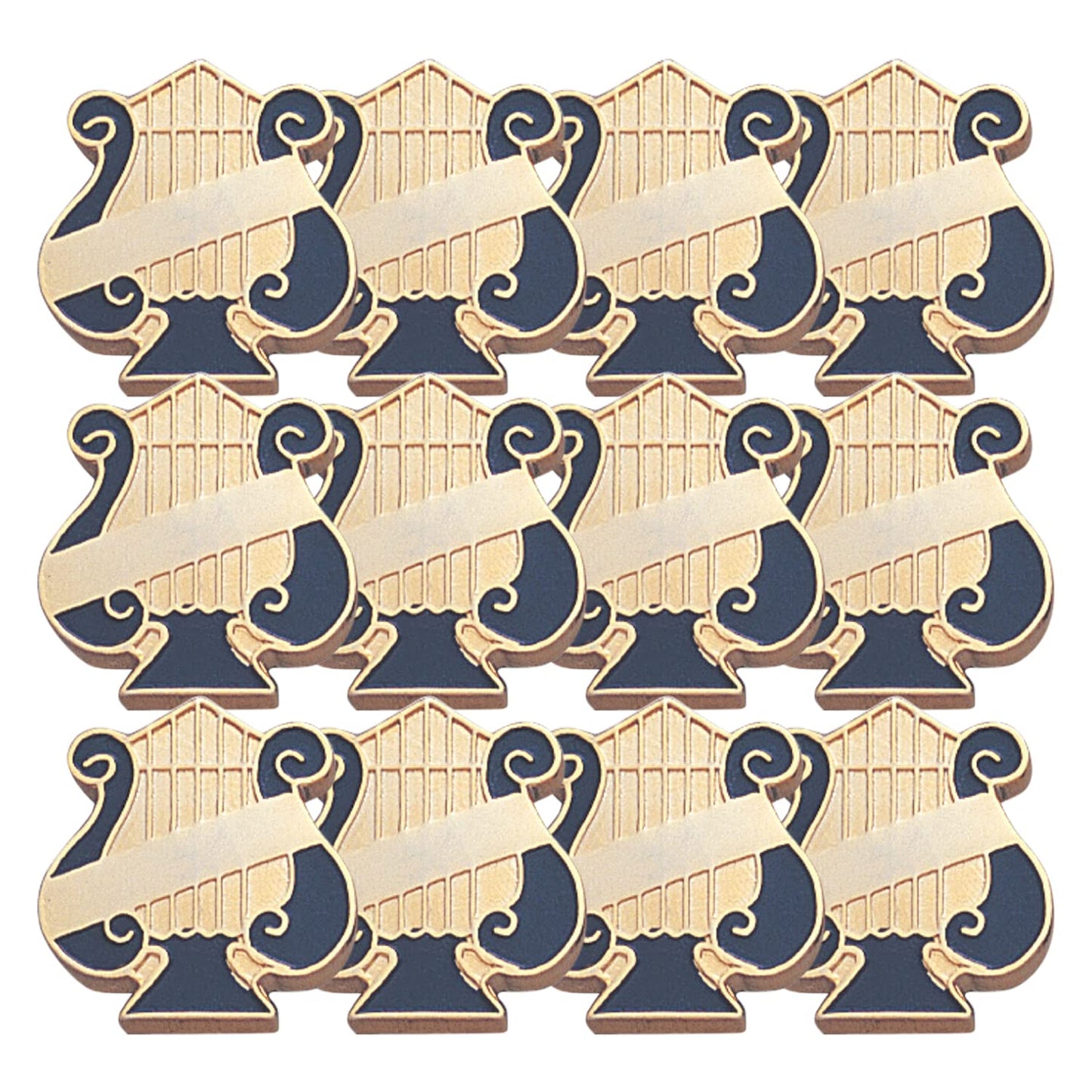SHOP AWARDS AND GIFTS Music Lyre Enamel Lapel Pins for Students Appreciation Reward School Teacher Supplies, Bulk Pack of 12, Poly Bagged, 1 Inch