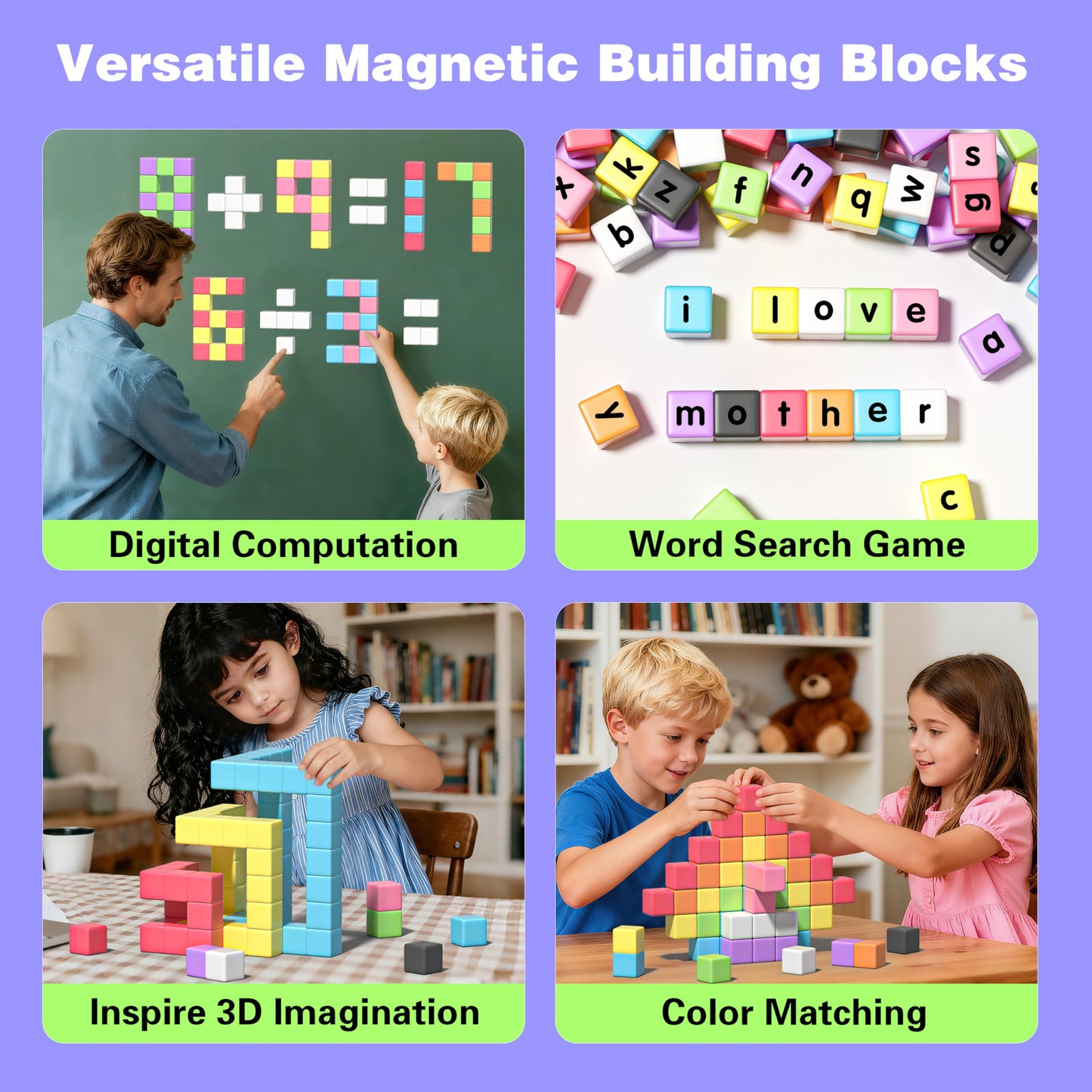 Apluses Magnetic Blocks, Magnet Building Cubes for Toddlers, Classroom Must Haves STEM Educational Toys for Kids, Autism Sensory Montessori Magnet Toys for 3 4 5 6 7 8 Year Old, Gift for Boys Girls