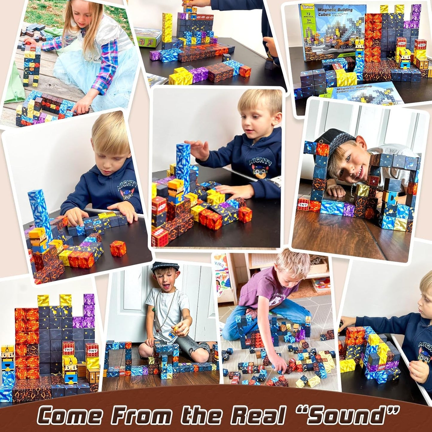 Magnetic Blocks-Build Mine Magnet World Sword Edition Mine Sword Caverns Magnet Building Craft Toddler Toys for Boys & Girls Age 3-4 4-5 6-8, Sensory Montessori Toys for Kids for 3+