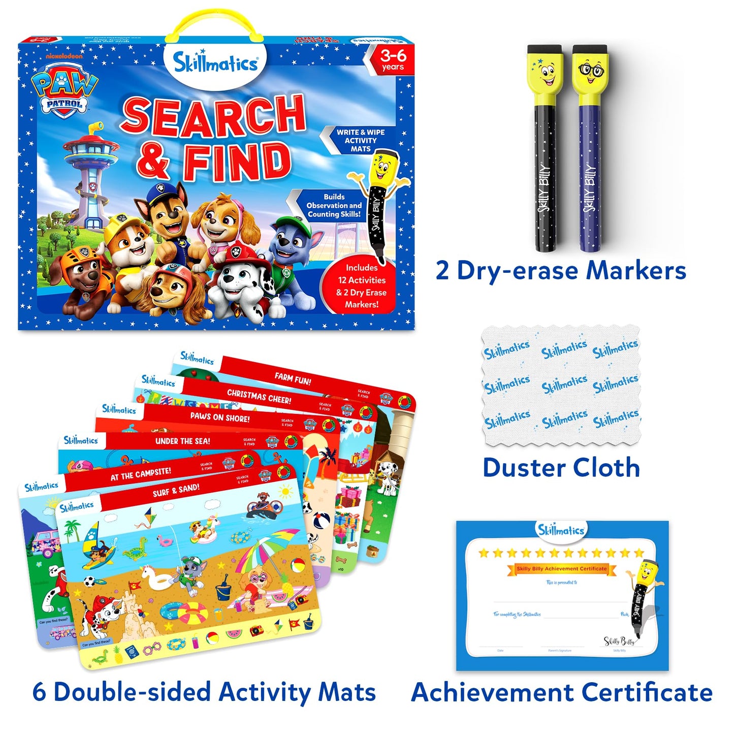 Skillmatics Search and Find PAW Patrol Educational Game - Reusable Preschool Learning Activities, Perfect for Toddlers & Kids Who Love Toys, Art & Crafts, Gifts for Boys & Girls Ages 3, 4, 5, 6