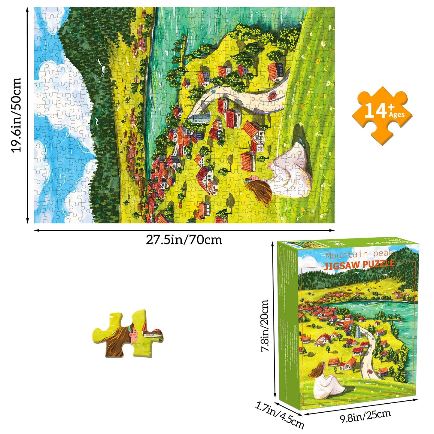 TangMosaic Puzzles for Adults 1000 Pieces, Jigsaw Puzzle for Adults, Fun Challenging Puzzle, Mountain Top Calm Puzzles Game, Interlock Perfectly No Dust, Gifts for Easter Mother’s Day