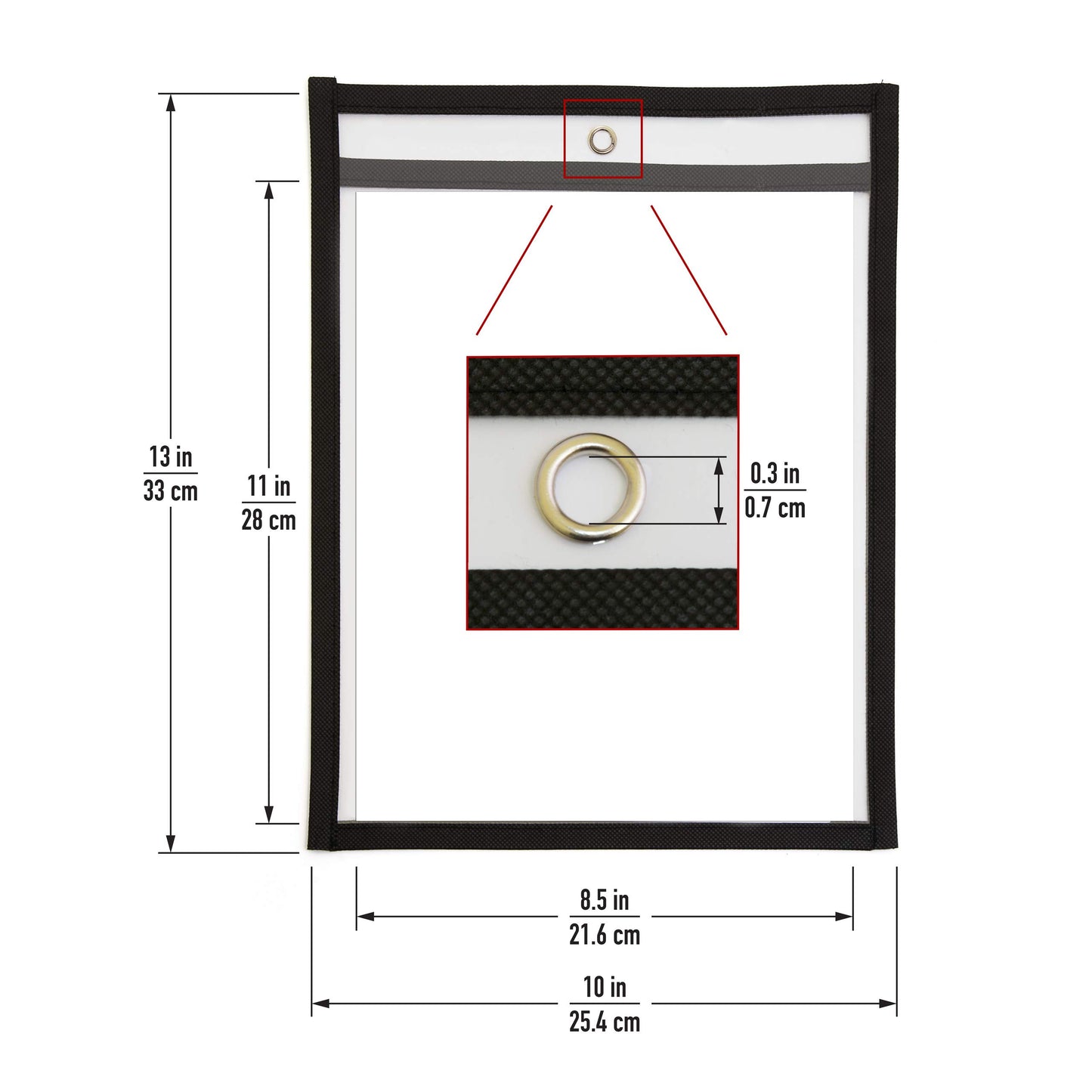 Job Ticket Holders 9x12 - (30 Pack), 8.5 x 11 Letter Size, Dry Erase Pockets, Clear & Black Plastic Sleeves - Reusable, Water-Resistant