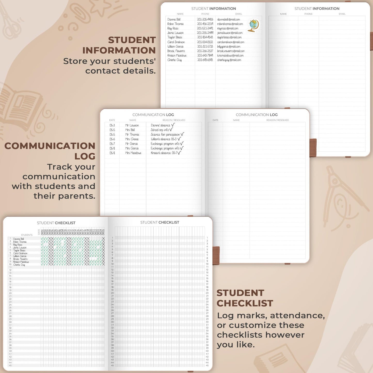 Clever Fox Teacher Planner – School Year Planner with Calendars & Lesson Plans – Teacher Plan Book for Classroom & Homeschool Organization - Undated, 7x10″, Hardcover (Rose Gold)