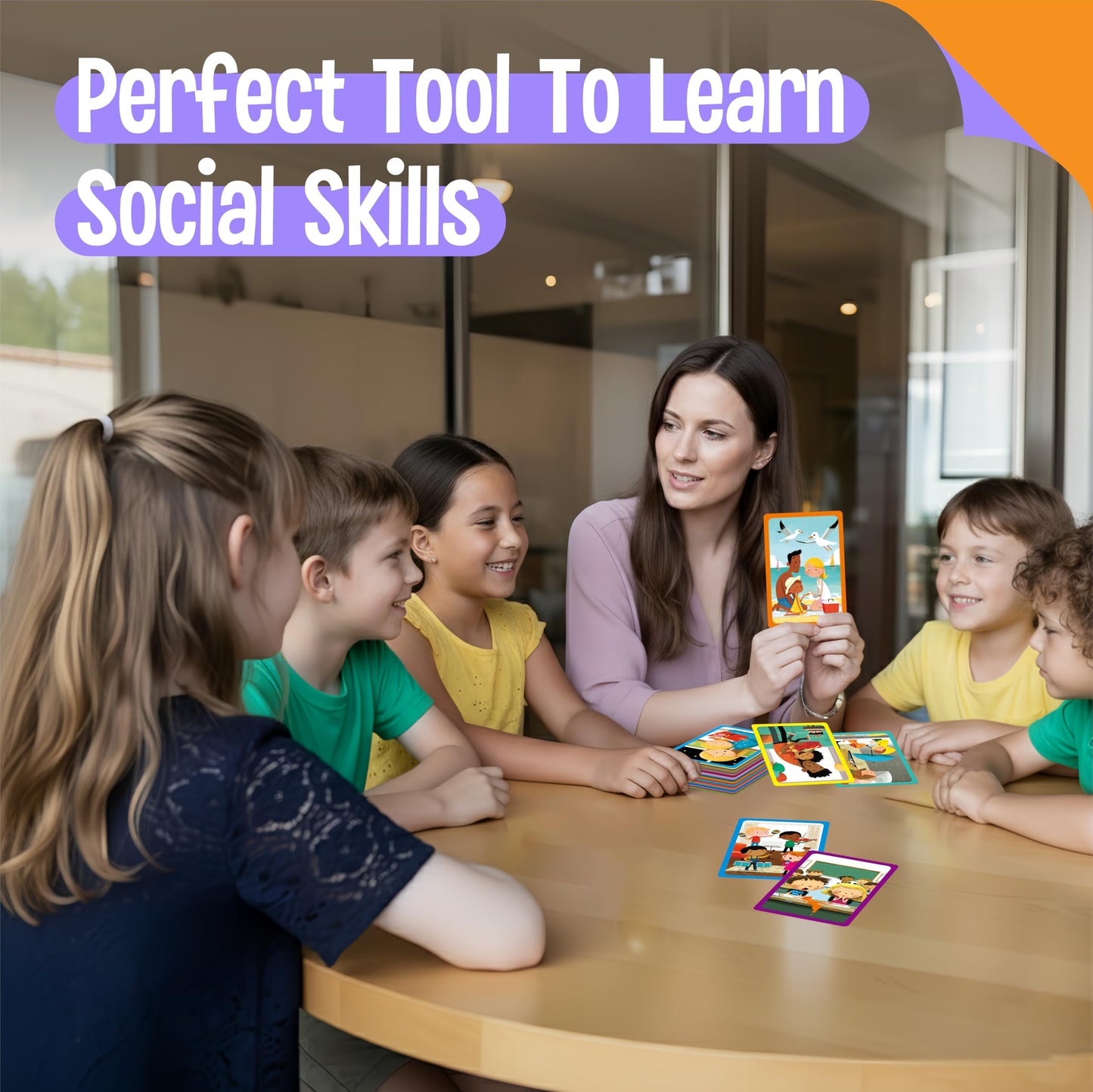 80 Scene Conversation Cards,480+ Questions Of What,Where,Who,Why & How,Materials for Social Skills,Learn Through Friendly Illustrations Of Situations,Develop Emotional Intelligence & Critical Thinking