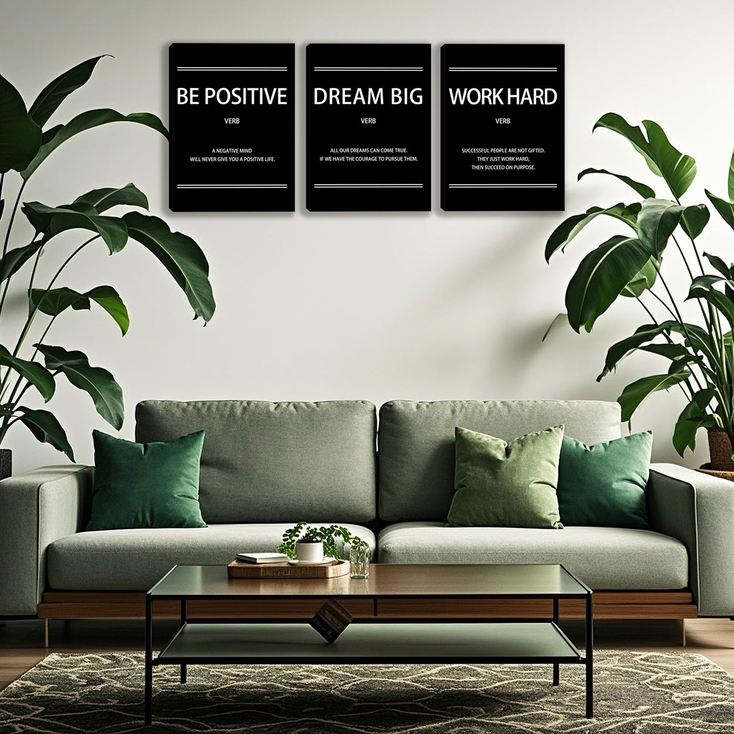 3 Panel Print Canvas Wall Art Motivational Office Wall Decor Painting Inspirational Posters Modern Inspiring Artwork for Home Living Room Bedroom Wall Decor Office Wall Art Ready to Hang - 36"Wx 16"H