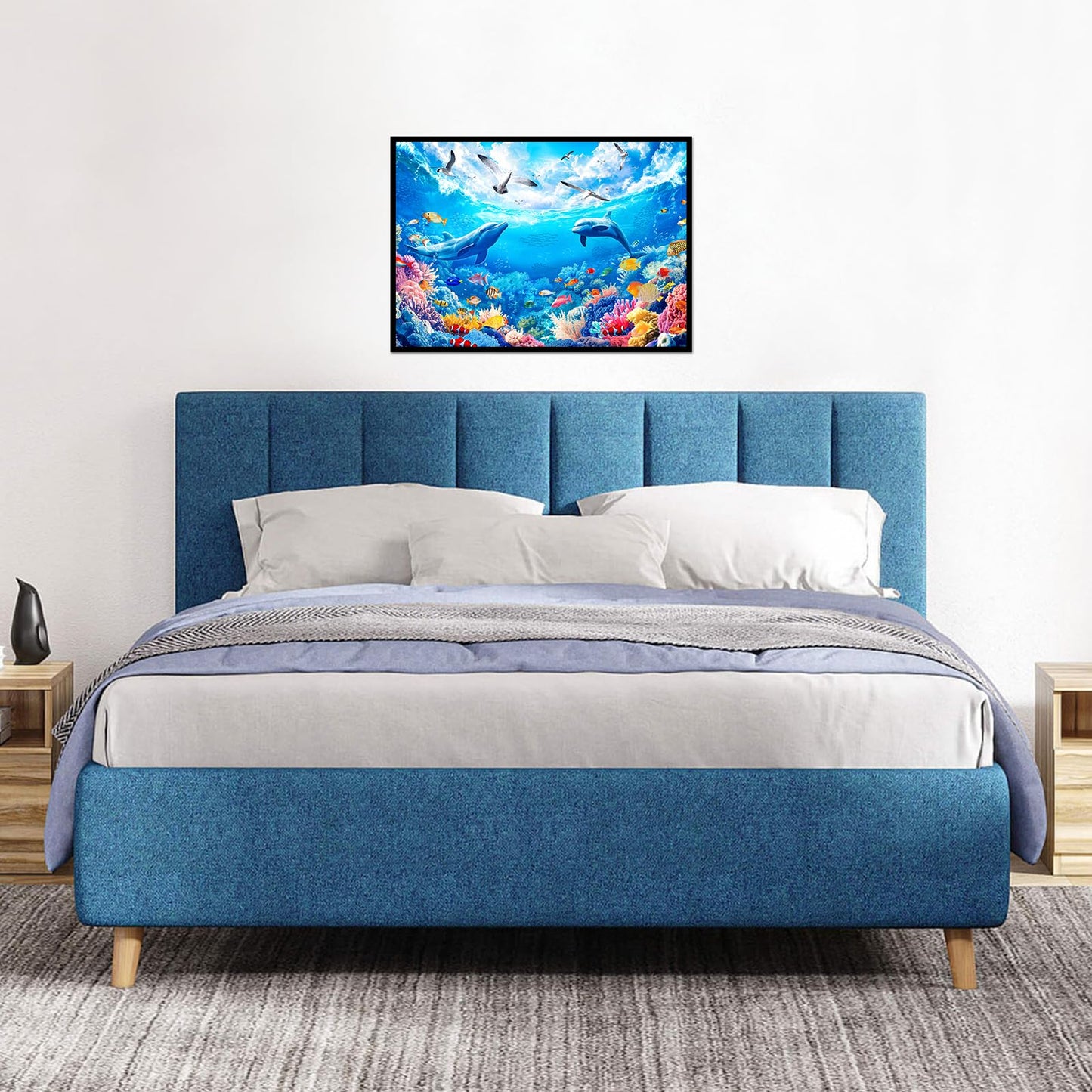 MBOQIU 1000 Piece Puzzle for Adults - Under the Sea Puzzles for Adults 1000 Pieces, Letters on Back, Coral Dolphin Seagulls Jigsaw Puzzle, Challenging Puzzles for Teens Seniors - 27.6 x 19.7 inches