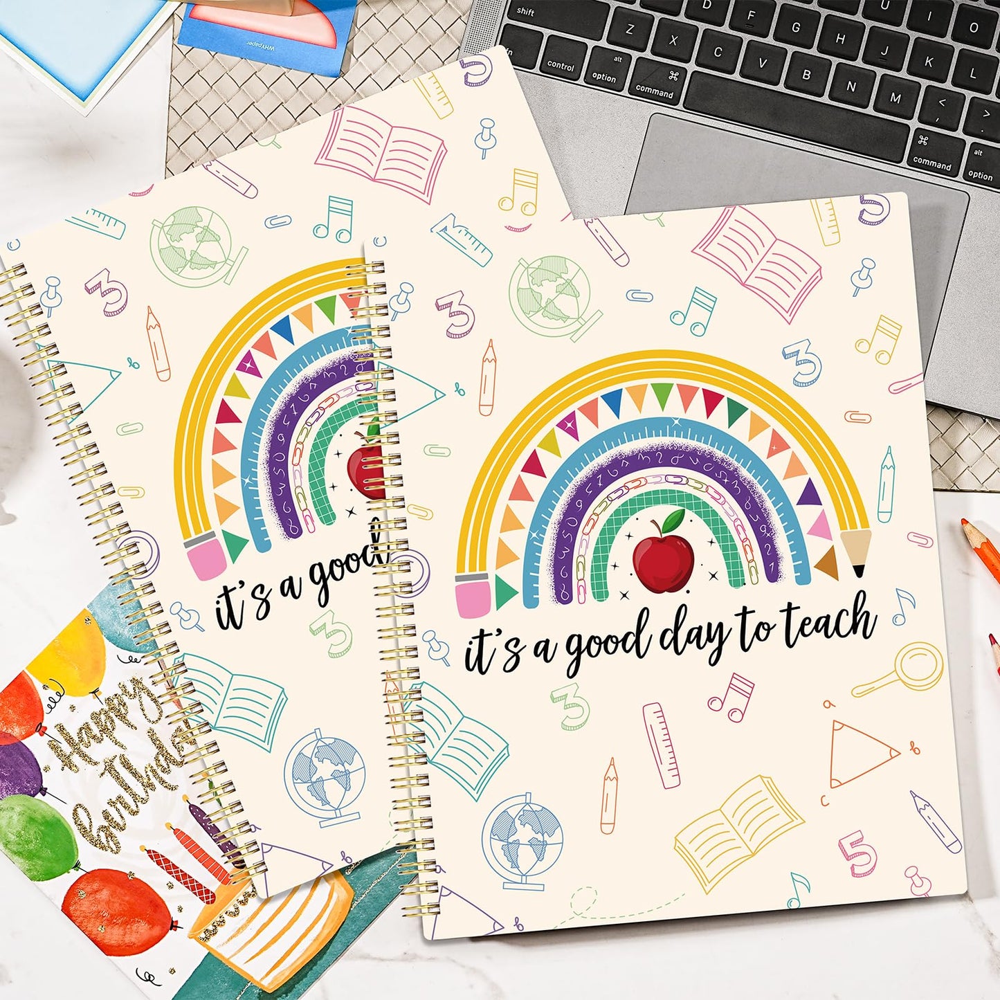 Undated Teacher Planner - Teacher Planners 8.5 x 11, Teachers Lesson Plan Book, Teachers Lesson Planner 2026-2027 with Stickers and Inner Pocket