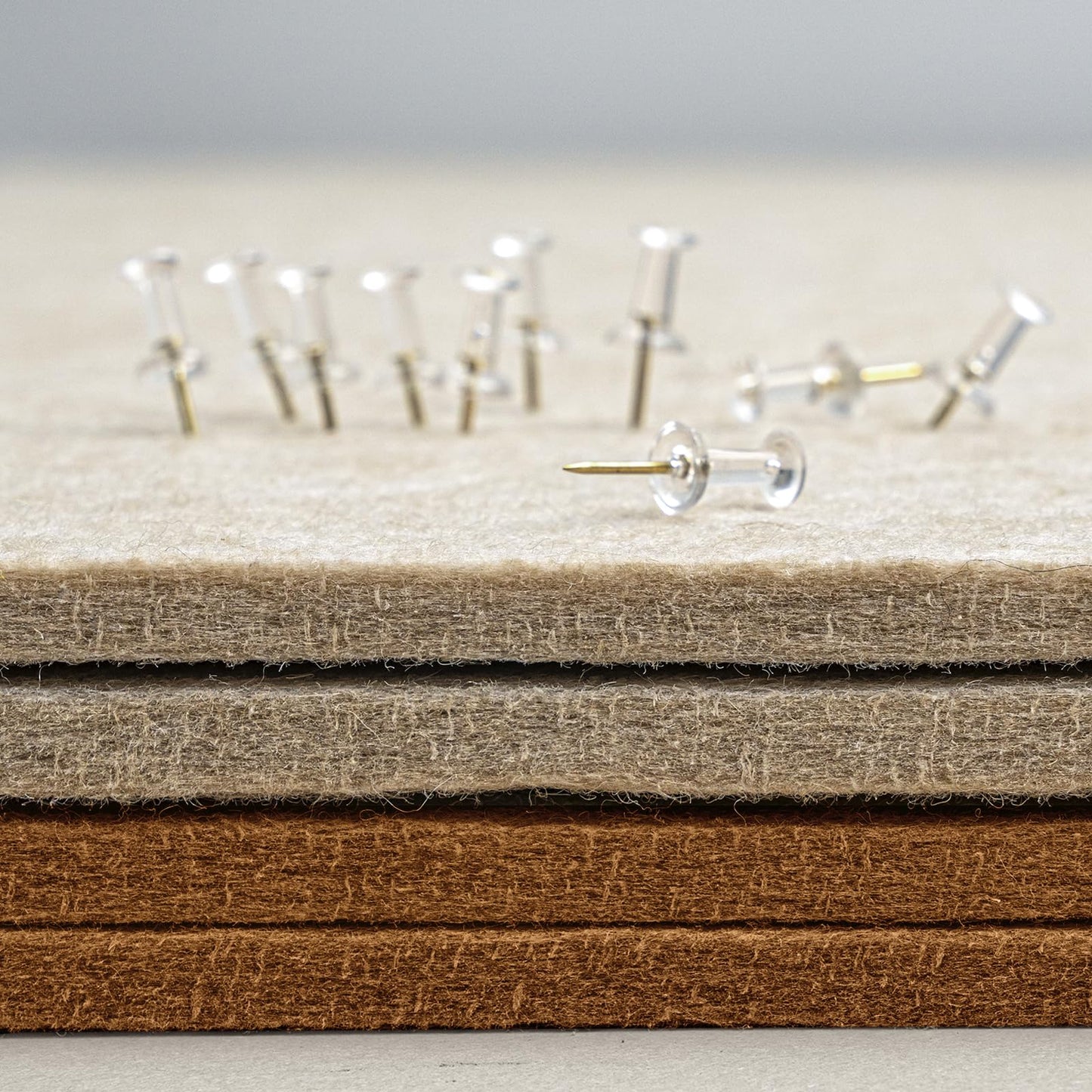 Lightomorrow Bulletin Board, 35 x 17 1/2 inches Felt Board - Decorative Pin Board, Cork Board Alternative for Wall, Foldable Self-Adhesive Vision Board Prayer Board with 20 Pushpins-Apricot