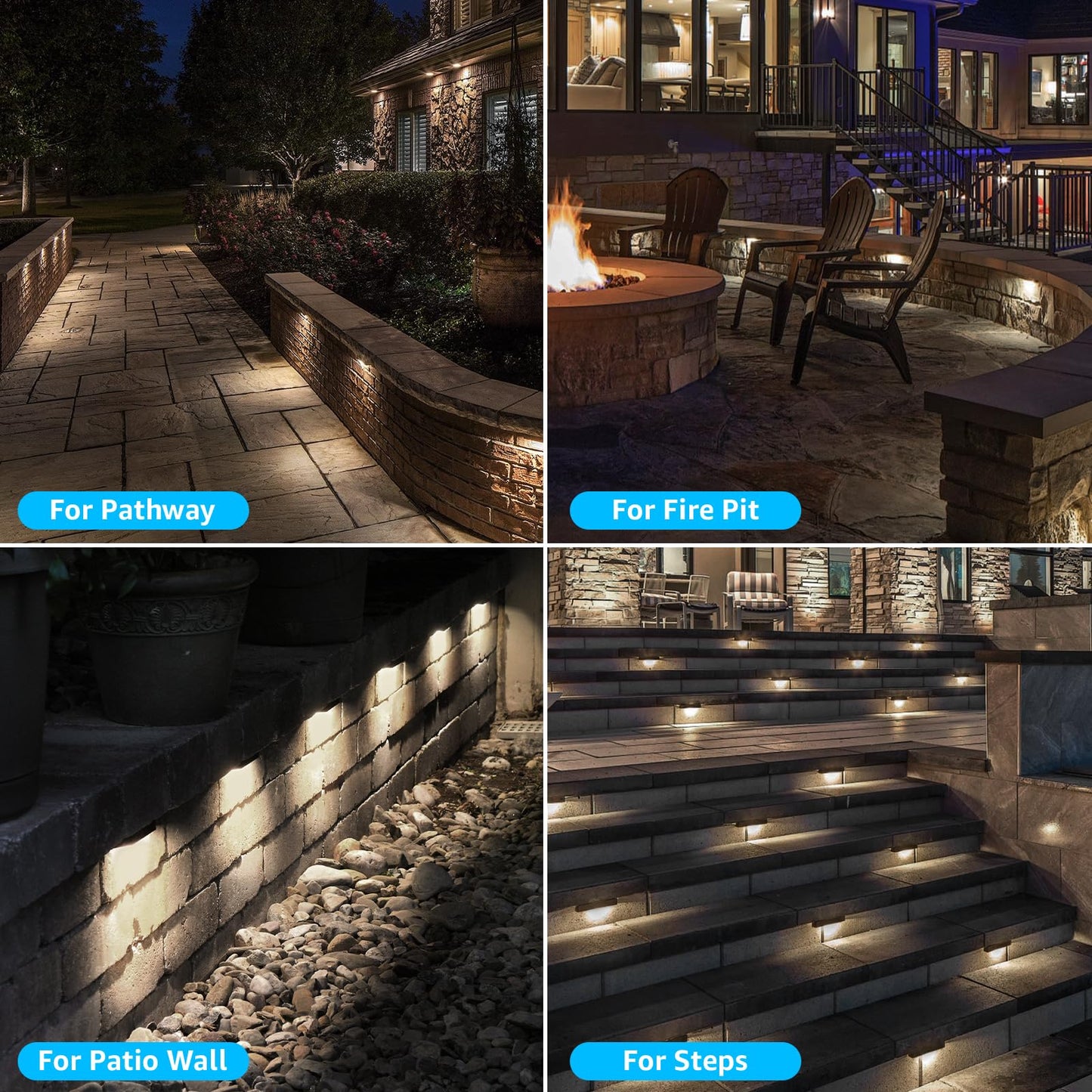 SUNVIE 8-Pack 7 Inch LED Retaining Wall Lights 5W Waterproof 3000K Warm White Model CLWF0508C