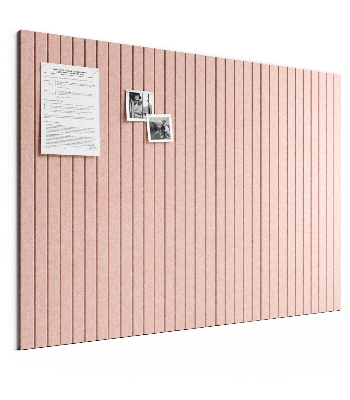 Bumusty Large Cork Board Alternative-48 x 36" Felt Bulletin Board Tiles, with 30 Pushpins, 70 Adhesive Tabs, Fine-Stripe 12-Pack, Cork Boards for Office Push Pin Board Felt Board-Pink