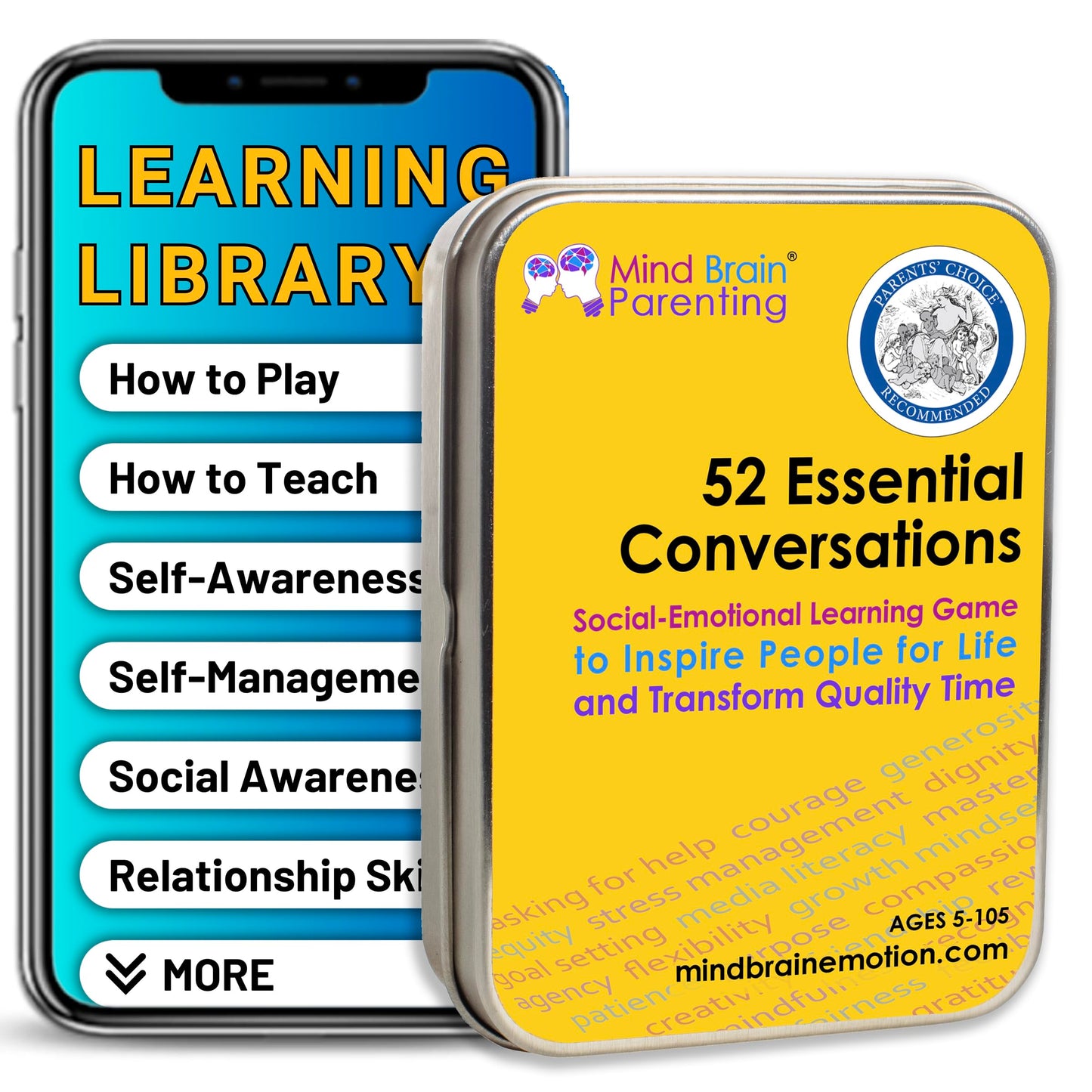 Mind Brain Emotion 52 Essential Conversations for Home, Therapy, Speech, School Classroom - Conversation Cards for Kids, Family, Teacher & Counselor to Build Growth Mindset & Communication Skills