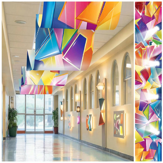 Feifeiya 3 Pcs 36 ft Illumination Station Ceiling Decorations 2026 Glow VBS Decorations Colorful Disco Party Decoration for Church Vacation Bible School Christian Party Decoration