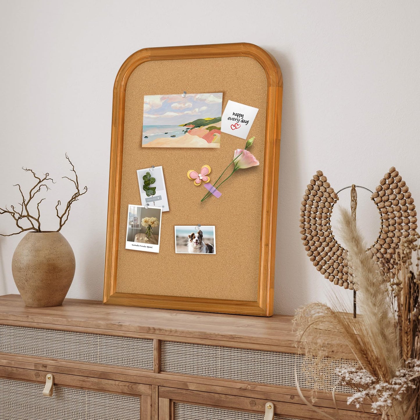 Aitakatta Cork Board for Walls, 23.6x17.7 inches Bulletin Board with Frame, Decorative Hanging Pin Board Vision Board Message Board for Office School Home Decor(2R&2S,4560,1p)