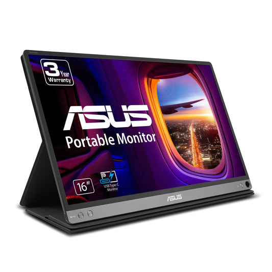 ASUS ZenScreen 15.6” 1080P Portable USB Monitor (MB16AC) - Full HD (1920 x 1080), IPS, USB Type-C, Eye Care, Smart Case, External Screen for Laptop, 3-Year Warranty