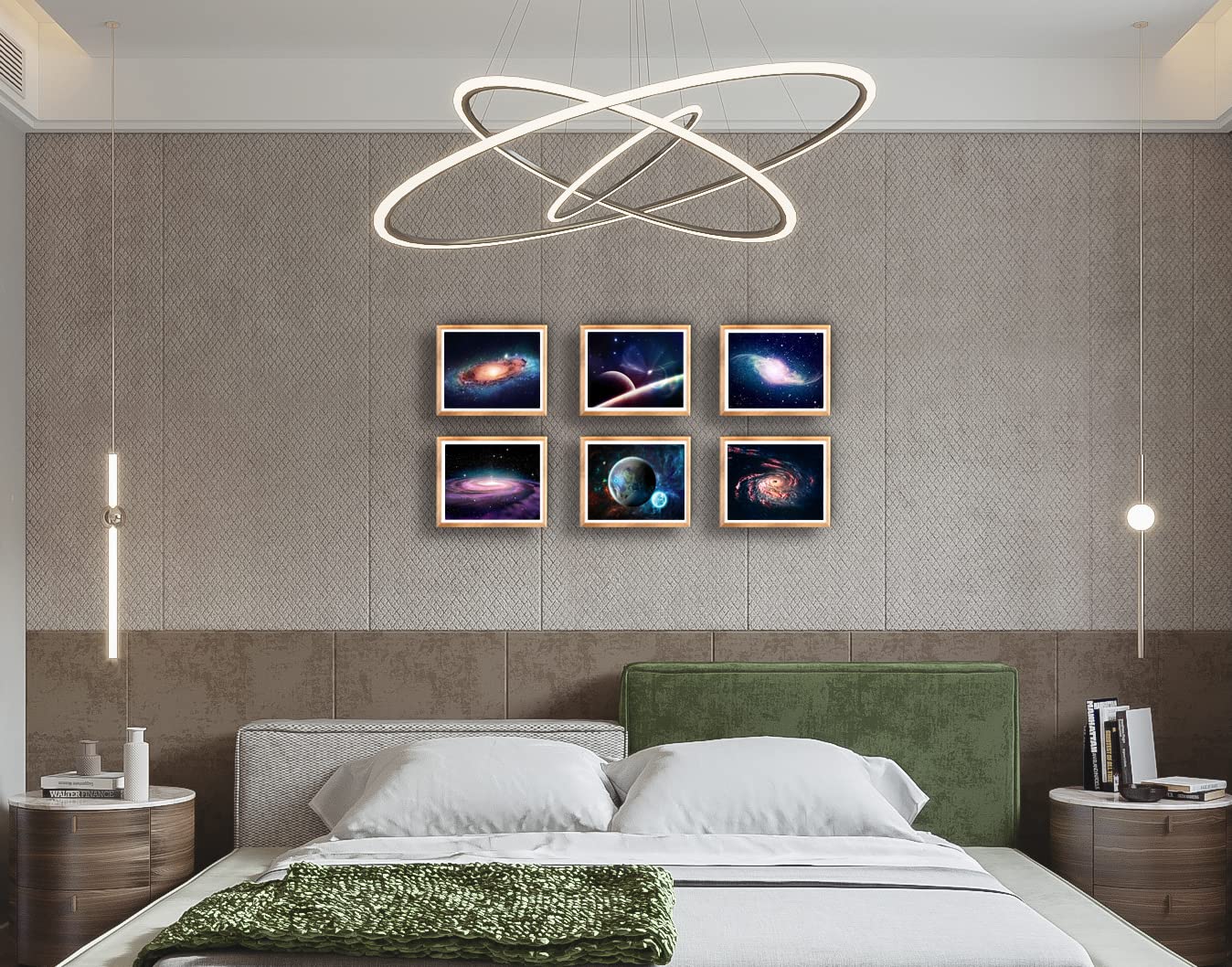 Universe Starry Sky Wall Art Outer Space Fantastic Nebula Galaxy Painting Pictures ，for Bedroom, Living Room, Bathroom Decor ，Posters for Kids, Boys or Girls Room ，Set of 6 （ 8" x10" ） Unframed