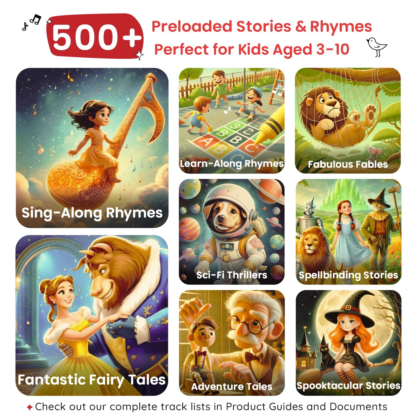 WonderBuddy Kids Story Box Audio Player, 500+ Preloaded Stories & Rhymes, Story Writing DIY Art Kit, Voice Recorder, Content Upgrade, Bluetooth, Birthday Gift for Boys Girls 3+ Years- Dino