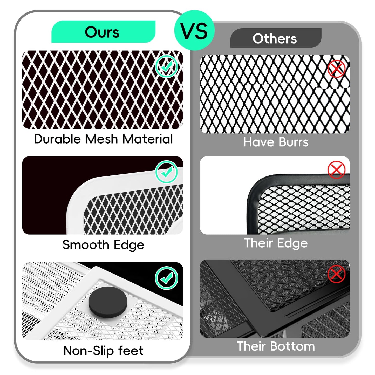 ReePlan Mesh Pen Organizer for Desk, Multi-Functional Pencil Holder with Drawer Desk Organizers, Large Capacity Storage for School Office Home Supplies (White)